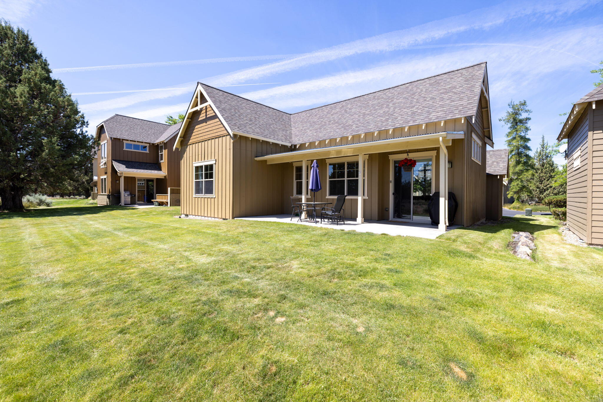 Special financing available with use of preferred lender - rates as low as 4.25%.
This beautifully maintained home in Eagle Crest's original Desert Sky neighborhood blends comfort, privacy, and classic Central Oregon charm. The light-filled great room features high ceilings with crown molding, a cozy gas fireplace, wood-wrapped windows, solid-core doors, and refined trim throughout. Step outside to the covered back patio overlooking serene open space-no backyard neighbors, just deer, quail, and quiet mornings with coffee. The functional layout includes three bedrooms, highlighted by a private primary suite with soaking tub. A detached storage shed provides space for bikes, gear, and toys. Enjoy nearby hiking trails, wildlife, and BLM land, plus access to Eagle Crest's resort amenities including pools, sports centers, tennis, pickleball, golf, and more. A true Central Oregon retreat.