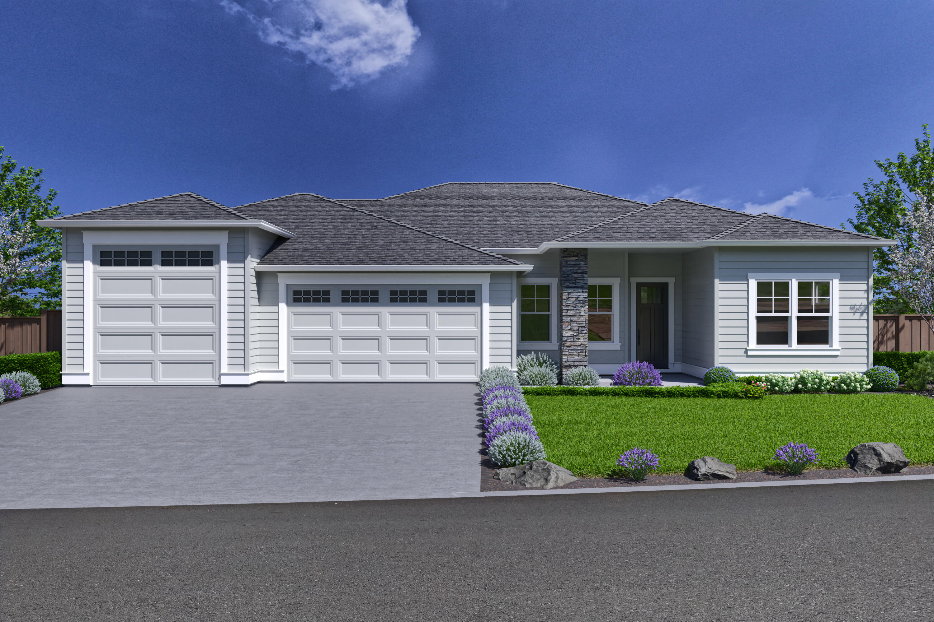 $15,000 incentive using preferred lender! Ask listing agent for details. Welcome to Treeline! The Merrifield by Pahlisch Homes is a new spacious daylight basement plan.  The large deck off the main living area gives easy access to the outdoors. The kitchen is a chefs dream with Jenn Air appliances, a large island, and window over the sink looking over the spacious yard. The primary bath is a retreat with dual sinks, large tiled shower and soaking tub. The 3rd garage bay features an 11ft tall door, allowing most Sprinter vans/boats to be stored indoors. Ideal location provides quick access to trails and minutes from NW Crossing.  Interior renderings have been virtually staged.
