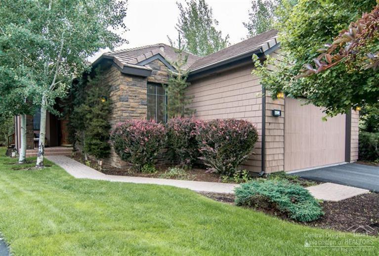 Hard to find single level home in Broken Top! This gorgeous home features an incredibly private setting backing to a pond with a beautiful waterfall. Multi-level decks overlook the peaceful pond. In addition to multi-level decking you will find a private paver patio courtyard with mature landscaping surrounding. Fantastic floor plan featuring soaring ceilings, huge windows, hardwood floors, stainless steel appliances, granite kitchen, surround sound and the master suite separated from the other bedrooms.