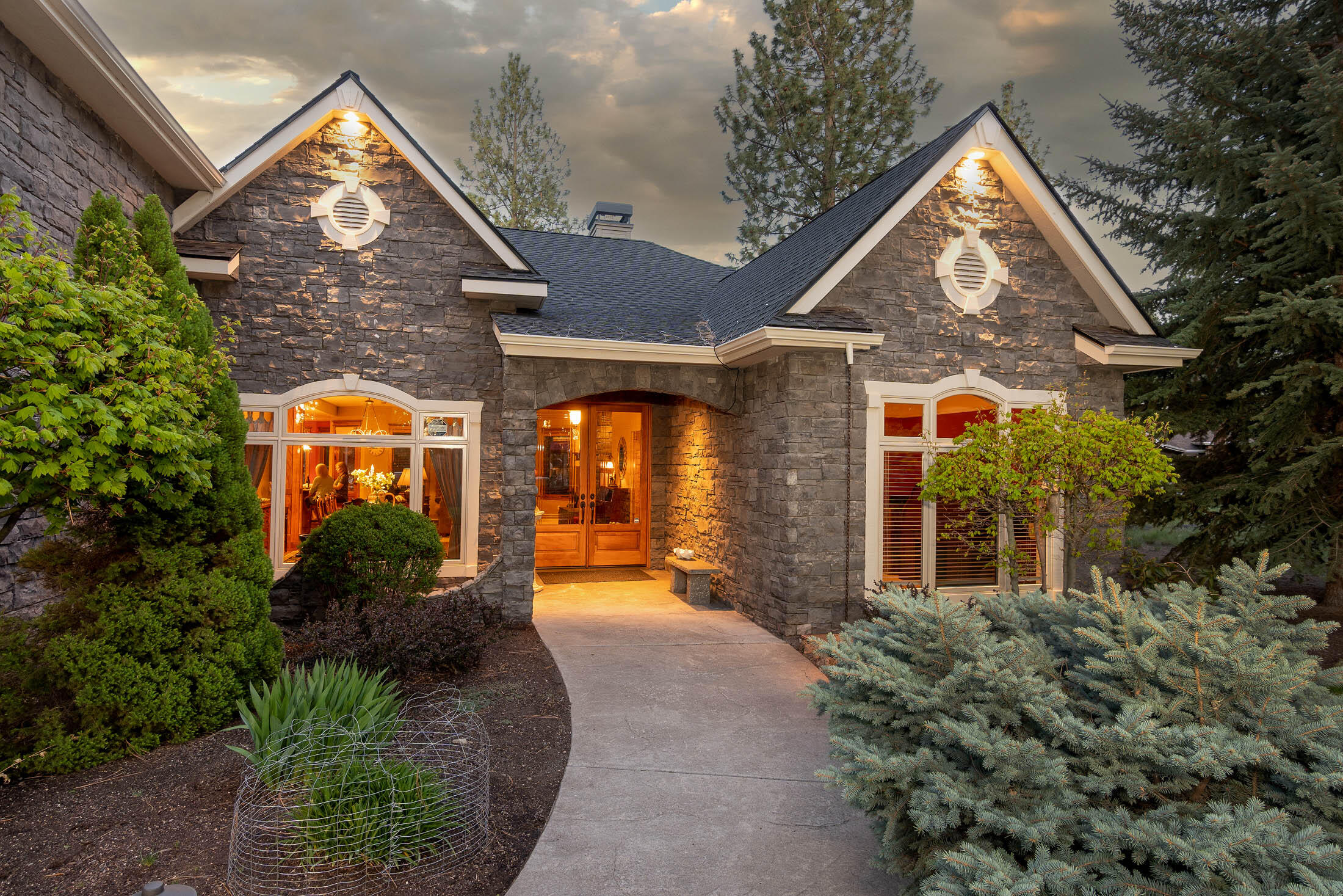 Do you own an RV? Look no more! Stunning custom built hm on Awbrey Butte w/ flat driveway & exquisite features situated on a cul-de-sac. Great rm is spacious w/ fireplace, built-in cabinets & ''walls of glass'' overlooking the backyard w/ lush landscaping. Formal dining rm is so large & perfect for entertaining. Gourmet kitchen has 2 separate islands w/ granite counters, cabinets galore, freestanding stove w/ hood, pantry & prep sink on the one butcher block island. Primary suite on main level has french doors leading to the backyard, huge walk-in closet, soaking tub & separate walk-in shower. 2 of the guest suites are opposite of primary bd allowing complete privacy.  Upstairs is the bonus rm w/ built-in bar, gas fireplace, ½ bath, pool table, vaulted ceilings & windows looking out on glorious views. Enjoy outdoor entertaining on your wonderful pavered patio for bbq or soaking in your hot tub. Oversized 5 4 car garage w/ epoxy floors except the deep bay that will accommodate a 45' RV.