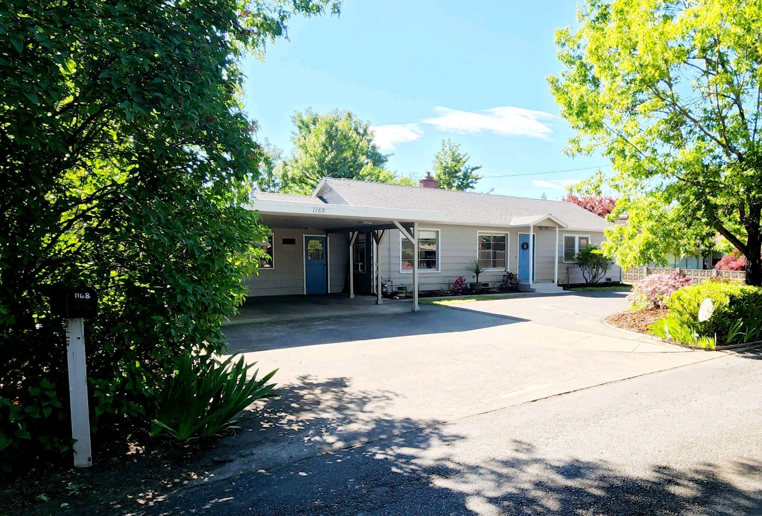 Location, Location, Location. This is a rare find in this area, private yet close to all amenities, and it has District 7 schools! Tucked away on a private road, this gem of a house was custom built in 1948. The patio faces west for lovely sunsets over Riverside Park, which is a few blocks west on East Park. Real plaster walls, original hardwood floors which had been concealed for 20 years were just refinished. Freshly painted inside, this house has many updates. A newer bathroom, laundry room and converted garage make a third bedroom and additional space of approximately 300 square feet. In the fully fenced back yard there is a workshop shed and a patio with roll-out awning that faces west. The fireplace is perfect for entertaining. This house is very aesthetic, everything works and it is move-in ready. The plumbing and electrical are original. The chimney has been recently inspected. The whole house is very clean and has been lovingly maintained. All improvements were permitted.