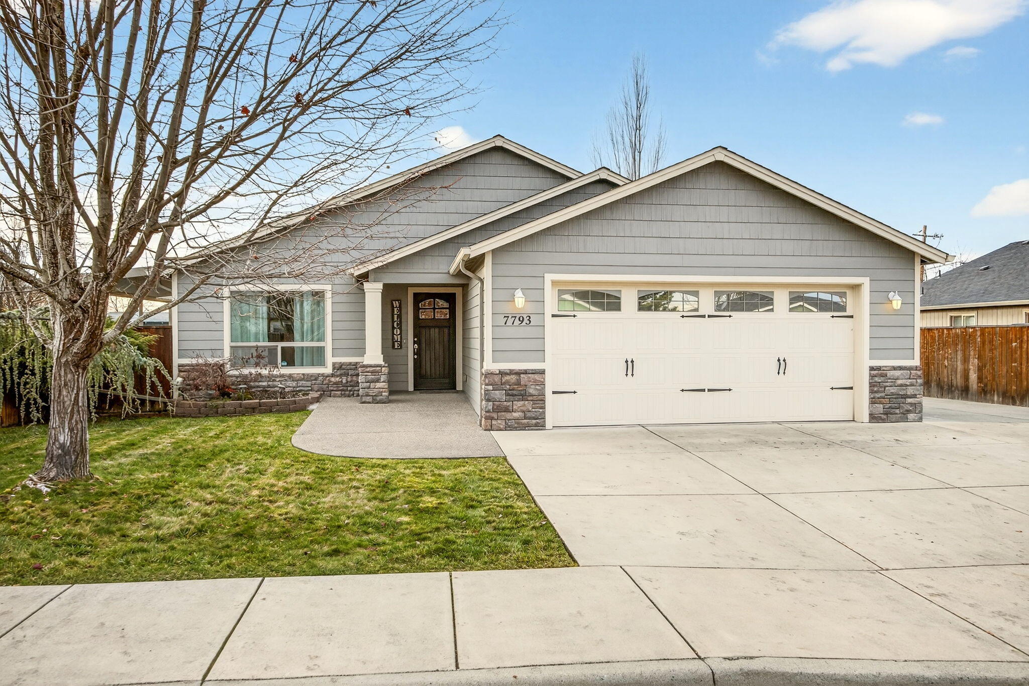 This home was custom built with family in mind. The common shared space includes the living room, dining area, and kitchen open space for mealtimes, board games, and movie nights. For the long summer days the backyard has ample space for family time with a covered patio, BBQ area with gas hookup and an 18ft saltwater pool. Large RV concrete parking area next to the home with 30amp power and water hookups. The 12ft shop is fully finished with heating and AC, power outlets throughout, 220v power, storage loft, and LED lighting. The shop is a premium build by The Shed Guys with a 25-year warranty in 2020. Other recent upgrades to the home are a custom tile master bath shower, climate-controlled garage and shop, stainless steel gutter covers with 20 year warranty, full LED lighting updates, and recent professional paint inside and out. Master has walk-in closet. With an a tankless gas hot water heater and all appliances included, this home shows pride of ownership and is move-in ready!
