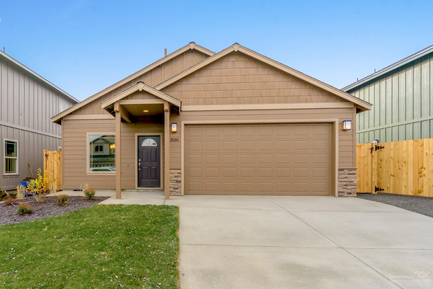 Completed by 9/25! Madrone floor plan in one of Redmond's premier neighborhoods. 3 bedroom, 2 bath, 1,662 sf of living space. Lg great room w/fireplace open to Dining w/eating bar, Quartz slab counter tops, all Stainless Energy Star appliances & corner pantry. Gas forced air w/high efficiency furnace & A/C. Double car garage w/ covered front and back porches. Front & back landscaping w/ auto sprinklers, fully fenced. see our Model home @ 3095 NW Alder Pl Thu-Mon, 12-5pm
