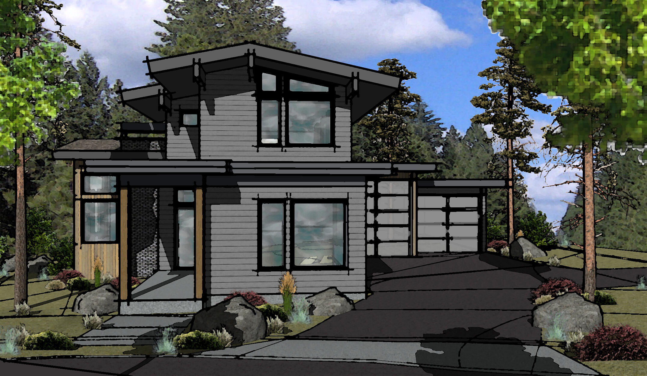 Welcome to this gorgeous, contemporary design Curtis Home in Talline. This luxurious property, situated on an oversized lot, offers an abundance of space for outdoor activities and landscaping possibilities. Carefully planned, this home features a main level primary suite, separated for ultimate privacy. The suite is nothing short of impressive, with a private patio, walk-in closet and elegant ensuite bathroom. The home features a sleek, open-concept living design. From the living room moving outdoors is a large back porch. The kitchen, equipped with modern appliances, has been designed for functionality and style. The main level den makes for the perfect home office. On the second floor, 2 bedrooms and full bath await, along with a versatile loft that can easily be transformed to fit your needs. The oversized 3-car garage is a standout feature, providing space for Sprinter van parking. Every element of this home has been thoughtfully detailed and crafted, providing luxury throughout.