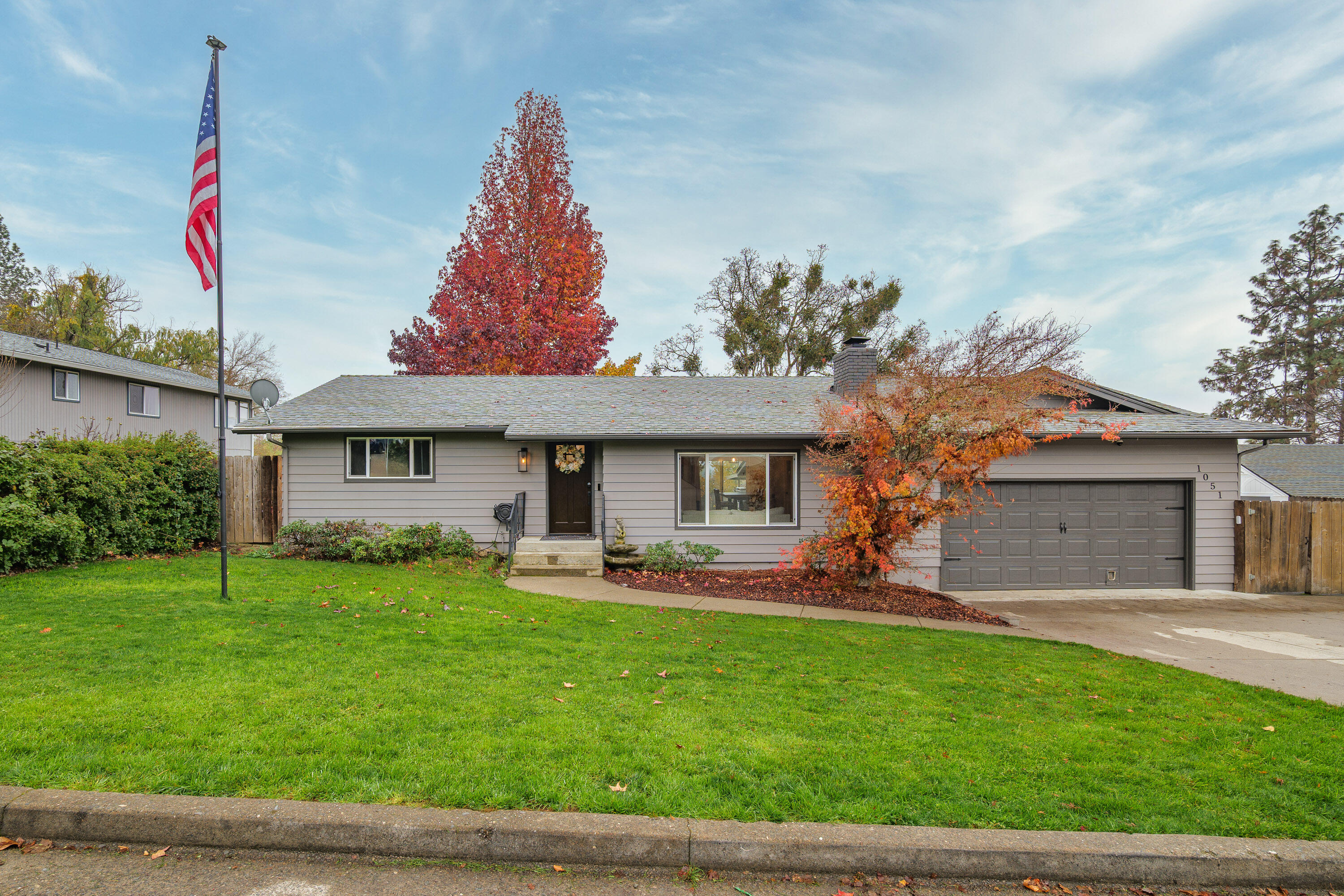 This cozy and beautifully maintained 3 bed, 3 bath home offers the perfect blend of comfort and convenience. Updated throughout and tucked away on a quiet in-town cul-de-sac, it instantly feels warm and welcoming. With two primary bedrooms, it's ideal for multigenerational living or offering guests their own private retreat. The inviting backyard features a covered porch perfect for relaxing or entertaining, plus a designated garden area. Move-in ready with recent updates including flooring, interior and exterior paint, new hardware and lighting throughout, newer stainless steel appliances, Insta-hot water in the kitchen. This home truly has something for everyone. Call to schedule a tour today!