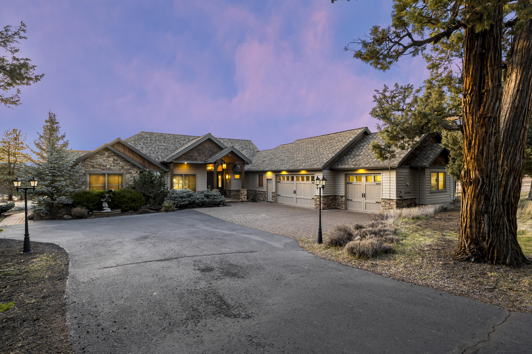 Come experience panoramic mountain and high desert meadow views from this beautiful custom home perfectly nestled on a serene parcel just minutes to downtown Sisters. This lightly lived-in single level home features vaulted ceilings with exposed timber beams and an abundance of windows that flood the home with natural light and capture the spectacular views. The carefully thought out floor plan highlighted by luxurious finishes, includes a comfortable great room open to a gourmet kitchen equipped with Dacor appliances, Italian granite slab countertops, custom cabinetry and a large walk-in pantry. Den/office and three en-suite bedrooms, including a spacious primary suite with vaulted ceilings, fireplace and views. Living and entertaining space is extended outdoors with an expansive covered deck complete with a built-in BBQ. Complemented by an oversized 3-car heated garage with cabinetry, workbench, epoxy flooring and room for all your gear. This is Central Oregon living at its best!