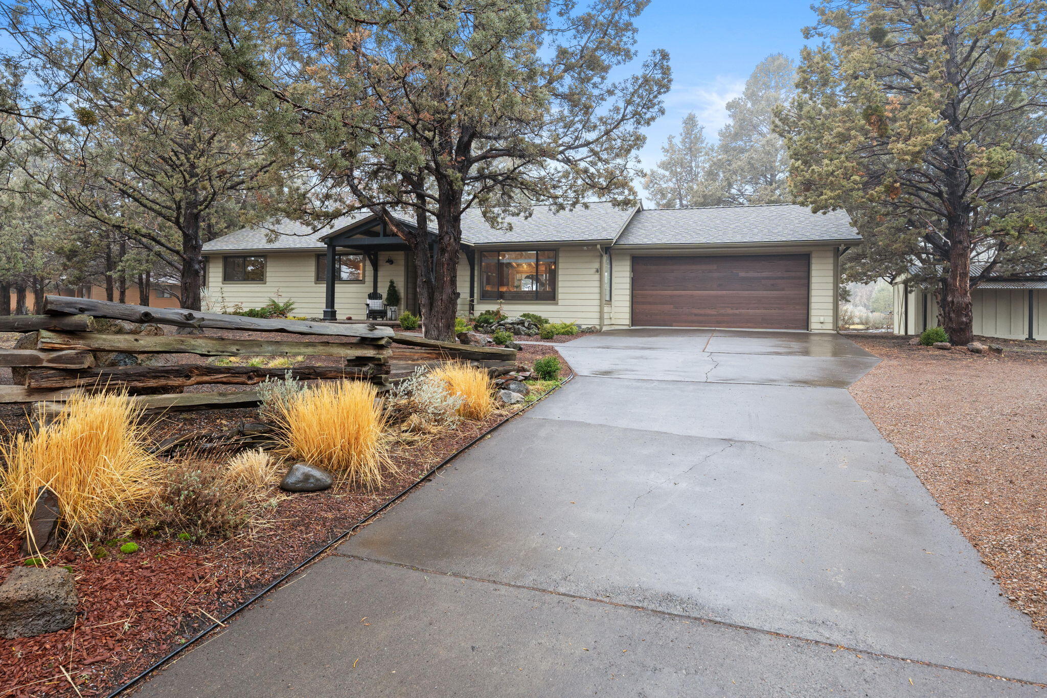 Experience unparalleled views and modern living in this Upper Tumalo Rim retreat. Set on a peaceful 1.2-acre lot, this thoughtfully updated property features a 1,240 SF single-level main home and a detached 720 SF workshop/RV garage with an exceptional 648 SF office ''casita.''

The main home boasts a bright, open floor plan with vaulted ceilings, updated LVP flooring throughout, and a newly remodeled kitchen featuring sleek cabinets and quartz countertops. Step outside to the west-facing paver patio, where breathtaking Cascade views—including Mt. Bachelor—create an idyllic setting for relaxation or entertaining.

Completed in 2016, the ''Casita'' is a versatile space featuring large windows, a full bath, and a wet bar. Perfect as a home office, creative studio, or serene getaway, it adapts to your lifestyle with ease. 

Located just minutes from Tumalo State Park, Shevlin Park, and downtown Bend, this property offers a rare combination of natural beauty and modern convenience.