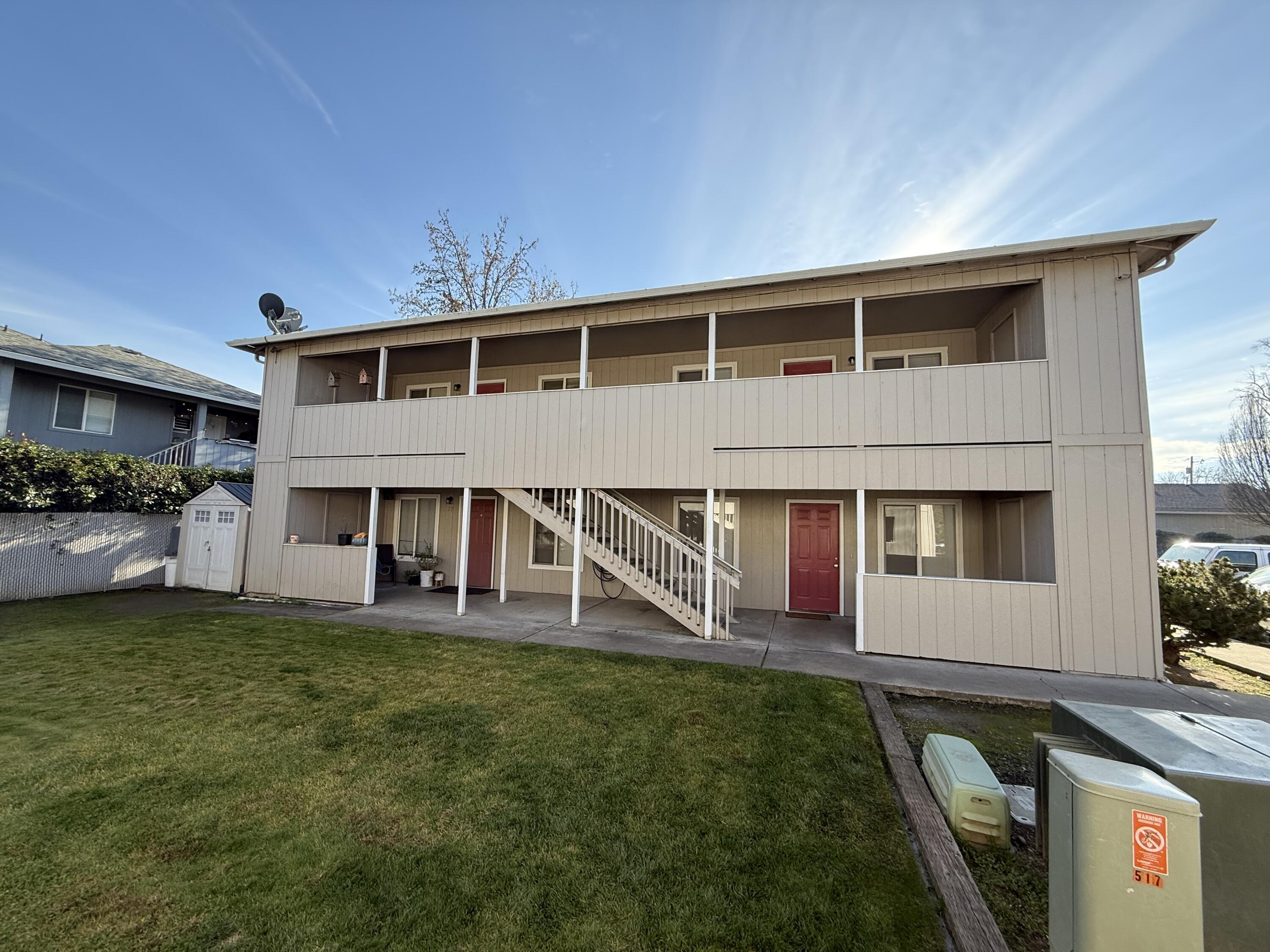 Great 4plex opportunity! Each unit is a 2 bedroom 1 bath with washer and dryer hookups and a front patio space. Three out of the four units have new laminate flooring, and newer appliances. Conveniently located close to schools, restaurants, and shopping.