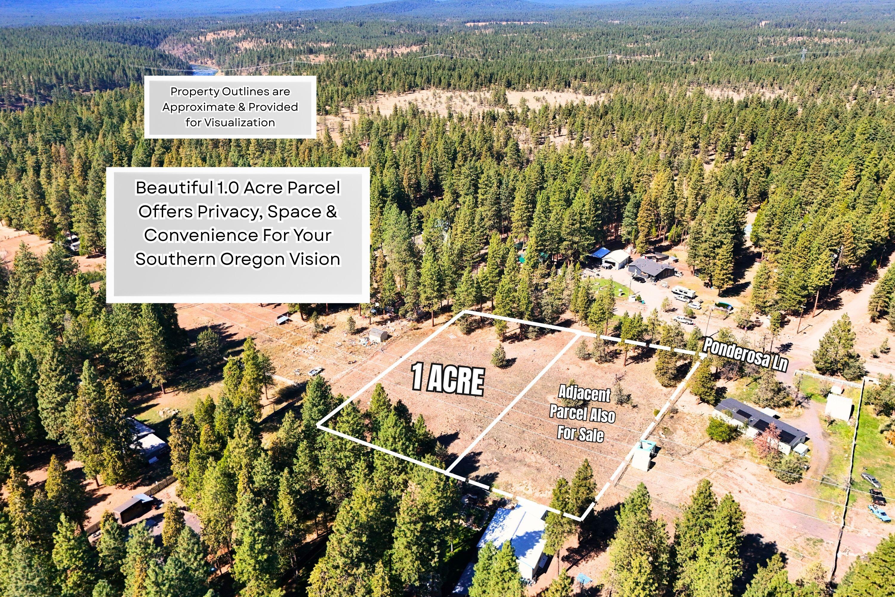Prime 1.01 acre parcel in the Klamath River Acres Subdivision, with a rectangular shape, public road frontage (approx. 146 feet), and R2 zoning for flexible residential use. The lot offers a perfect balance of privacy and usability, with scattered mature pines along the edges and open areas ideal for building or gardening.
Lot is gently sloped and easy to work with-ready for a custom home, manufactured housing, or a peaceful rural retreat. This clean, undeveloped property has no flood or wetland restrictions and no known easements. Surrounded by similar  residential lots, many with homes and utilities, this location offers peaceful living just 15 miles from Klamath Falls, where shopping, dining, healthcare, and entertainment are easily accessible. Whether you're looking to build now or invest for the future, this parcel checks all the boxes for a solid, build-ready lot in one of Oregon's most scenic and recreation-rich counties. Can be purchased with adjacent lot 8, MLS#220210430.