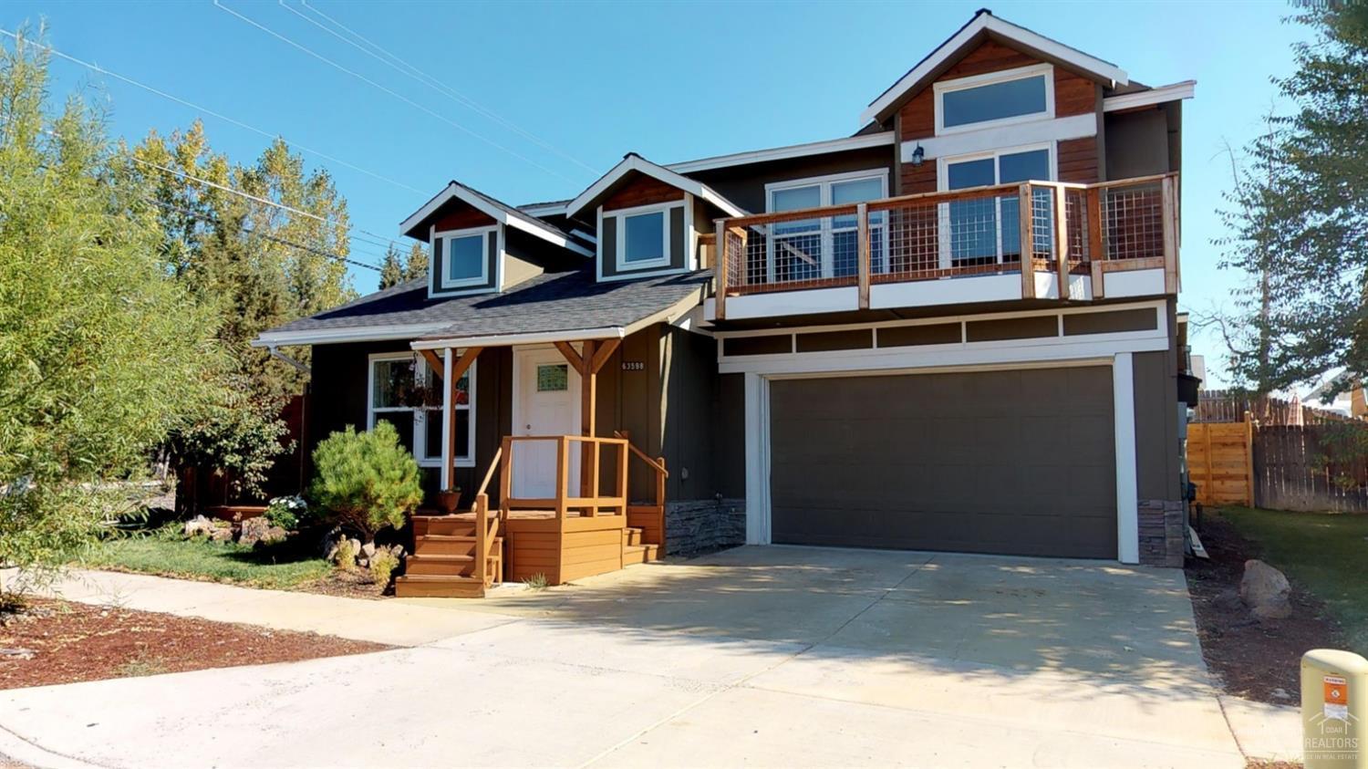 Fantastic custom home featuring 4 bedrooms, 2.5 bath w/2060 sq. ft. of living space. Vaulted ceilings in the living and dining areas. Master on the main with tiled walk in shower, 3 closets, and a slider leading to a beautifully landscaped back yard. Upstairs boasts 3 bedrooms, balcony with mountain views and large family/bonus area. Easy access to schools, parkway, shopping, and all that Bend has to offer. This home comes with a 12 month home warranty. See attached 3-D virtual tour.