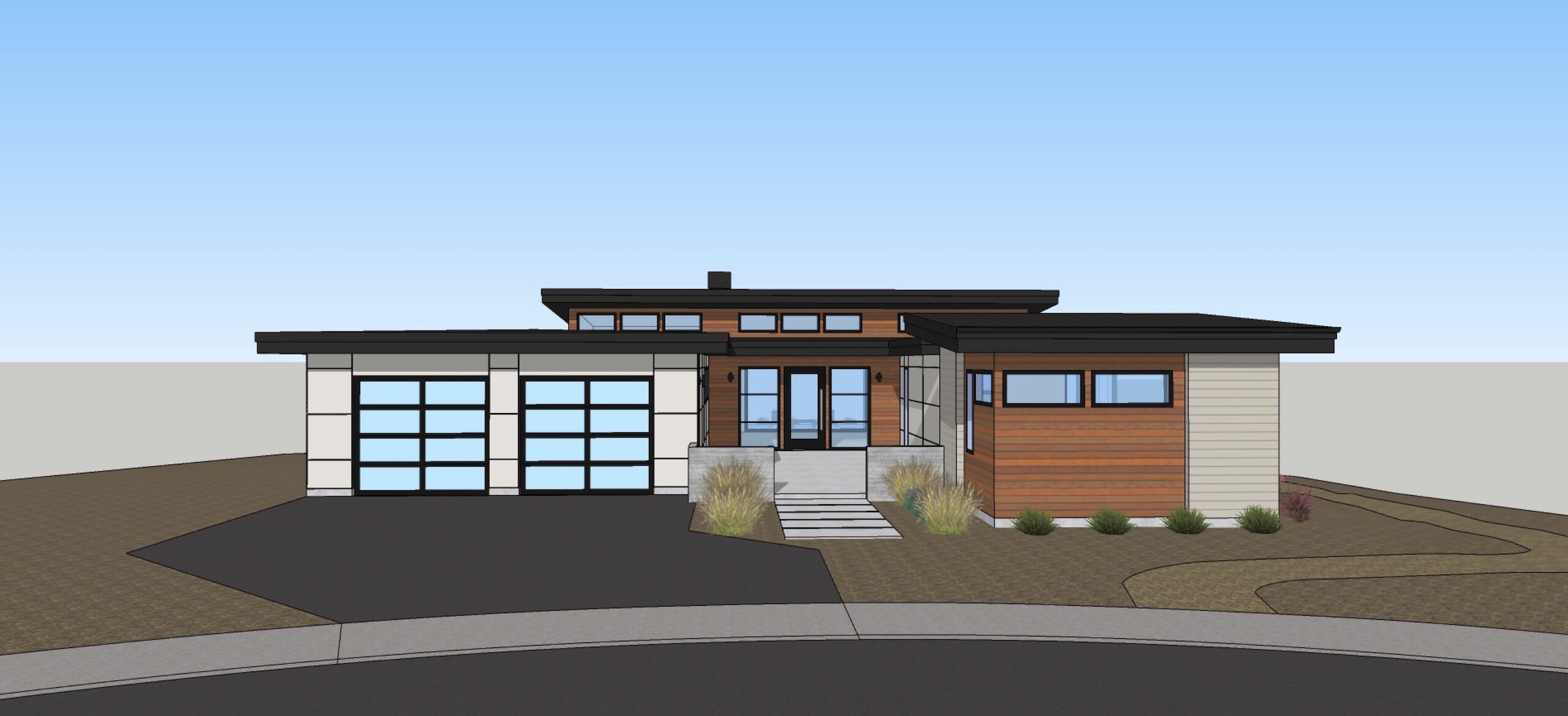 Modern architecture overlooking natural park land in one of Bend's newest neighborhoods, Discovery West. Private courtyard leads to entry foyer opening to expansive open great room with floor to ceiling windows and deluxe kitchen. Kitchen features custom cabinetry, slab quartz counters, premier appliance package and large pantry. Resident bedroom suite with radiant floor heat in the bathroom, tiled shower, soaking tub & walk-in closet. On the opposing side of the home, two additional guest rooms along with full bathroom. Detached studio, perfect for an artist's retreat or professional home office space. Expansive 2 car garage with extra depth for storage.