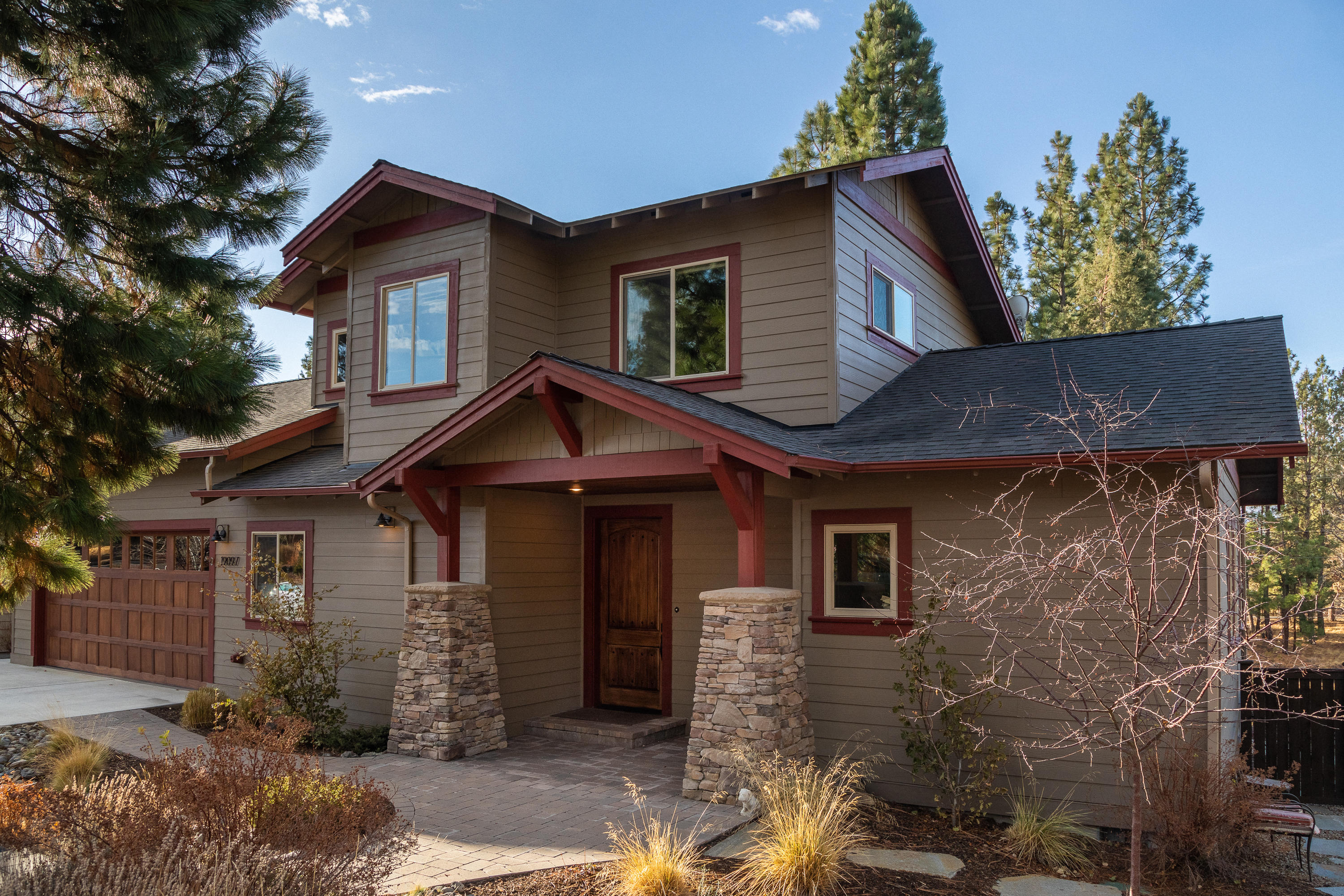 Beautiful Westside home on a large .23 acre lot that backs up to open space. Located in a great location near miles of biking and walking trails, less than 1 minute from Shevlin Park & in close proximity to NW Crossing. Like new 1910 sq ft home, 3 bedrooms, 2.5 baths with oversized garage for your cars, boat and/or toys. Master on the main, large kitchen with 8' x 3'6'' island & lots of storage. Under cabinet lighting, pantry, with open floor plan, gas fireplace,  vaulted ceilings and large windows in the great room. The  master bathroom features walk-in-shower, double vanity and walk-in closet. Dual zone A/C nest systems, Integrated smart Crestron stereo system in great room, master bed/bath and upstairs bonus/third bedroom. Cascade Mountain Views from a large trex deck. Pull down/up blinds that block the sun but lets the view shine through. Extra storage under the stairs and in the attic.