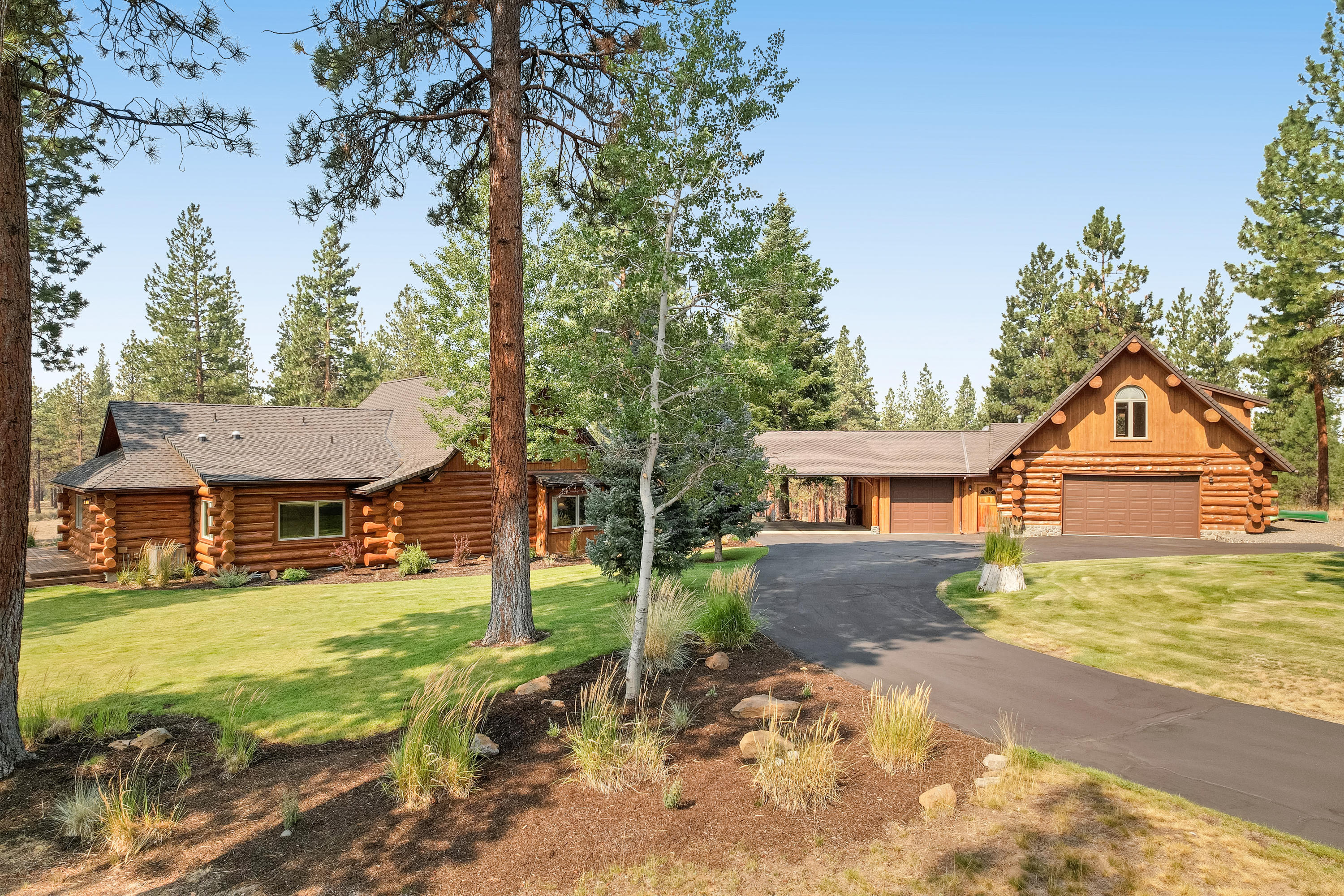 Revel in the magic of mountain vistas and stunning sunsets from this home at Cascade Meadow Ranch. This one-of-a-kind log home has been meticulously maintained & updated. Guests will appreciate their own private quarters complete with bedroom, bathroom, fireplace, kitchen, sitting area and deck. You'll enjoy having a two-car carport and large three bay garage. This beautiful private homesite is buffered on three sides by protected open spaces. 

There are 24 homes on the ranch with 2 remaining building sites. Could it be your ''dream come true'' to live the ranch life on 300+ acres surrounded by National Forest with your own ranch managers, just two miles from downtown Sisters?  Residents enjoy tennis courts, 100+ acres of irrigated meadows, lakes and a private equestrian facility complete with indoor arena.  Don't think twice about not having horses as you'll be among half the residents who enjoy their beauty with none of the responsibilities of equine ownership.