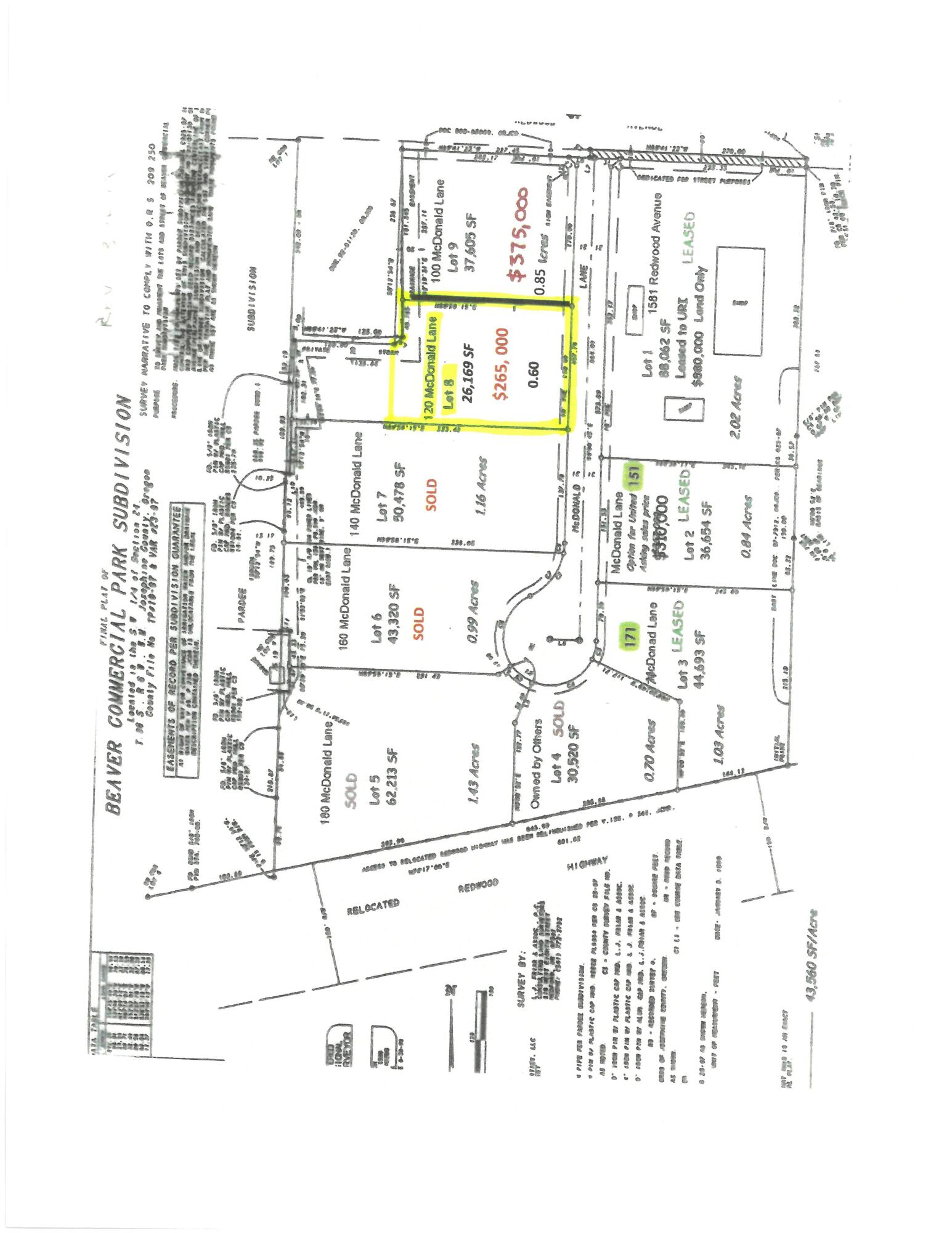 Beaver Commercial Park Subdivision - Commercial Sale