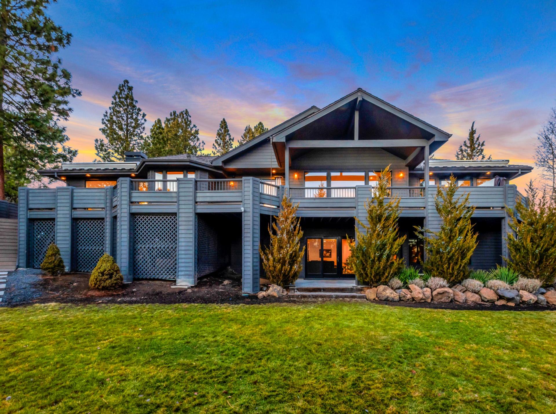 Perfection on Promontory! Recently remodelded, from top to bottom, located on Bend's West Side on Awbrey Butte. Sitting on nearly an acre of flat usable land with mature landscaping and privacy. Full southern exposure and situated high enough up to have full territorial and city views, including a peek a boo view of the Old Mill District Smoke Stacks. Situated on a private cul-de-sac, right in town, close to parks & in an established neighborhood near west side schools, Downtown Bend, The Deschutes River, Phil's Trail, shopping, restaurants and trails. Large open spaces on main floor, including master on the main for first floor only living. Recently remodeled utilizing high end building products including Sierra Pacific Metal Clad and Wood Windows, Viking refrigerator, range & Bosch dishwasher, Carrera Marble and Granite Countertops, tile and backsplash, Kohler Plumbing fixtures including Toto dual flush toilets, tubs, sinks, faucets. Coveted High Lakes Elementary School!