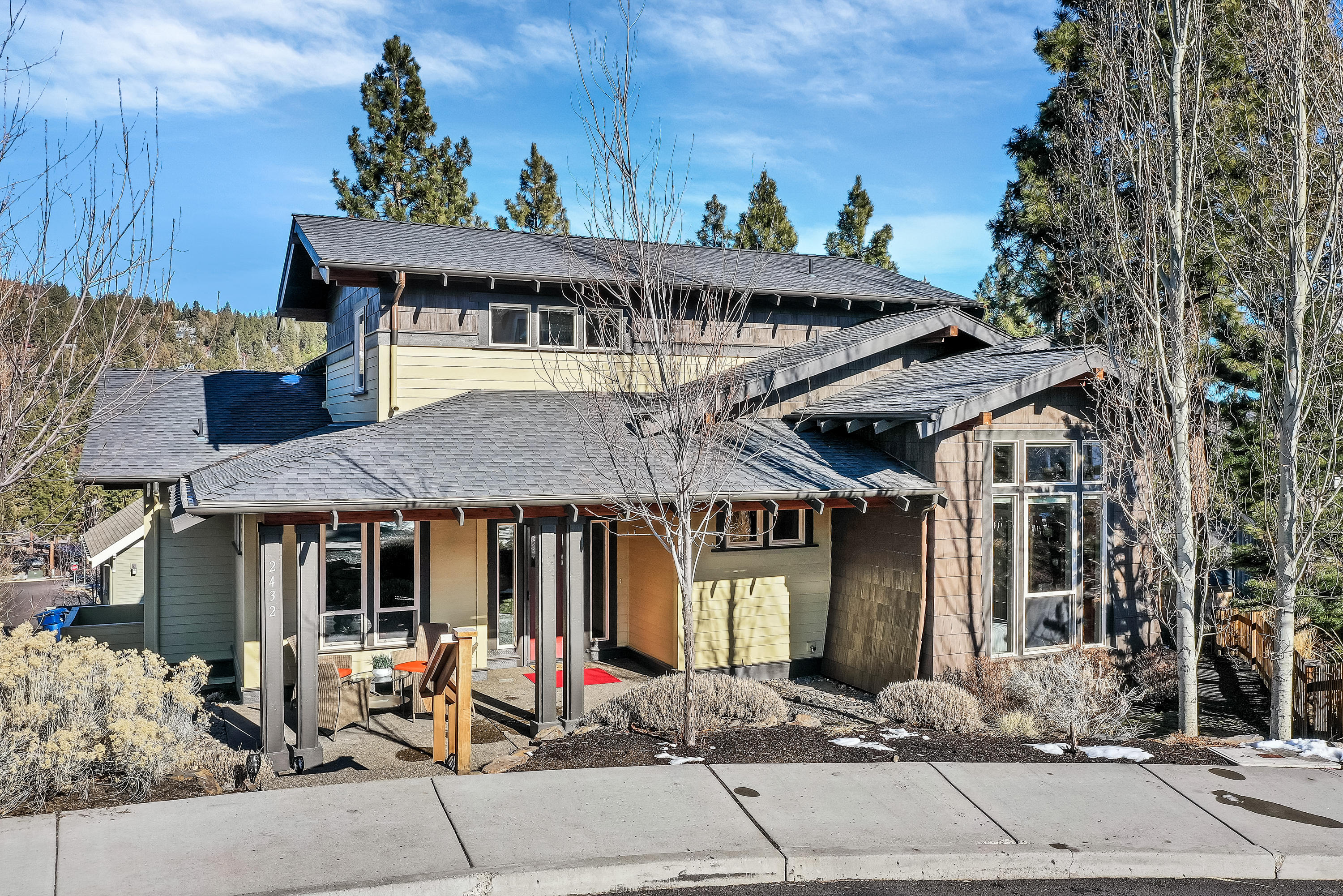 Fantastic property on a quiet cul-de-sac right in the heart of Northwest Crossing.  This 4 bedroom, 3 bath home has upgrades throughout, including a main level master. Kitchen features Appalachian Oak wide planked hard wood floors, custom cabinets, granite island countertops, Bertazzoni oven/range, expansive kitchen windows & oversized sink. Additional custom cabinetry, including desk and drawer built-ins in upstairs bonus room and handcrafted oak fireplace mantel. Custom deck and hot tub built out, including stairs down to the backyard. Three car garage with plenty of room for all the Bend toys. This neighborhood was thoughtfully designed to provide residents with conveniences like restaurants, shops, parks, schools and trails. Pedestrian-friendly streetscapes and patios invite neighbors out of their homes, resulting in less reliance on vehicles.