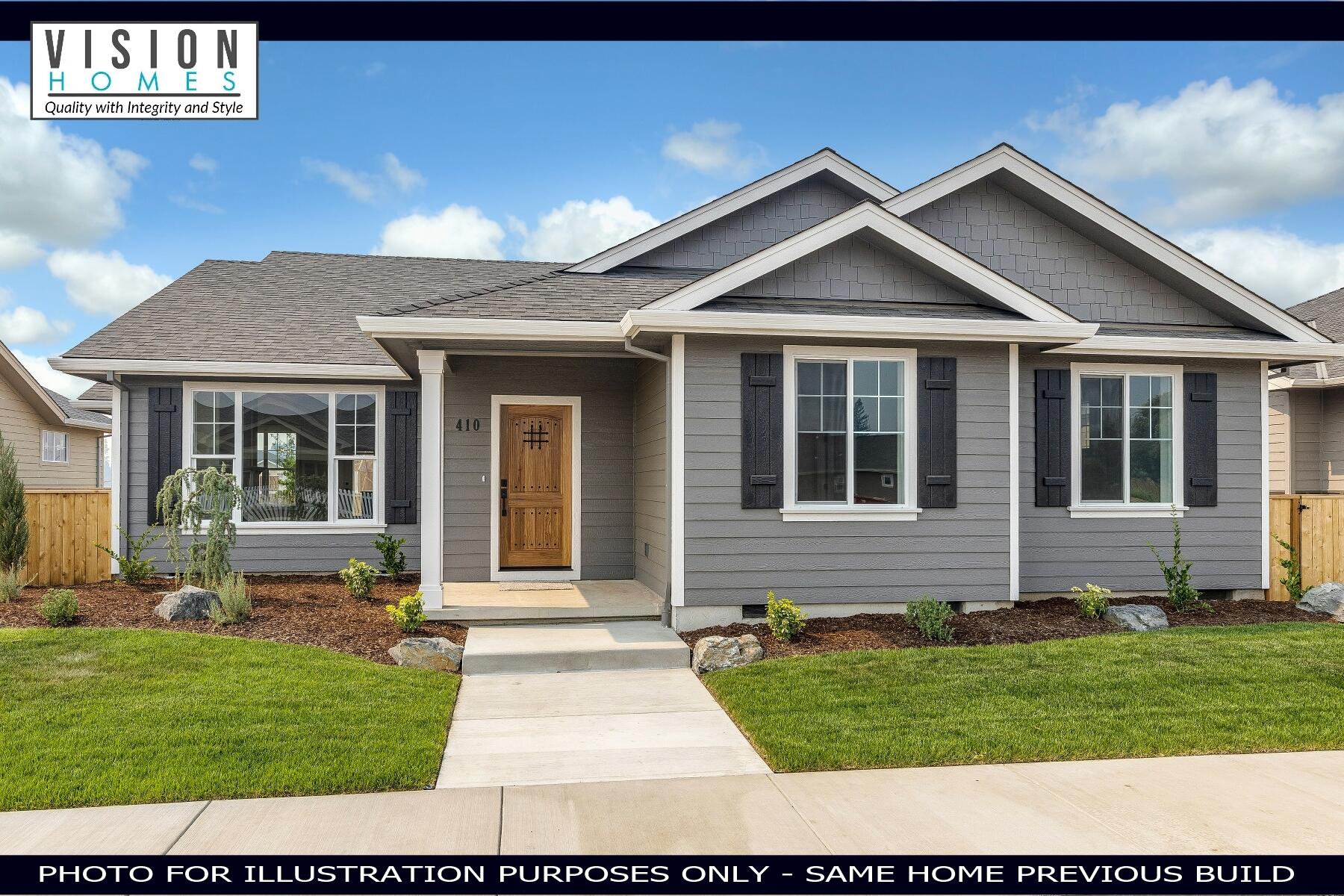 New Quality Built Vision Home in Award Winning Twin Creeks Development. Gorgeous 1,811' sq.ft., single level living, 3 bedroom, 2 full bath home with open & spacious floor plan, incredible master suite, custom kitchen w/pantry & large island w/breakfast bar, great room with open beam ceiling & gas fireplace, covered patio access, and delightful finishing touches throughout. Attention to detail takes center stage in every Vision Home. The well-crafted interior includes granite counters, hardwood, quality carpet, & tile floors, gas fireplace, built-in cabinets, stainless steel appliances, gas range/oven, nice utility room, and much more. Genuine regard for quality, creative excellence and value has made vision Homes a respected leading home builder in Southern Oregon. This beautiful home will be a solid investment for generations to come.