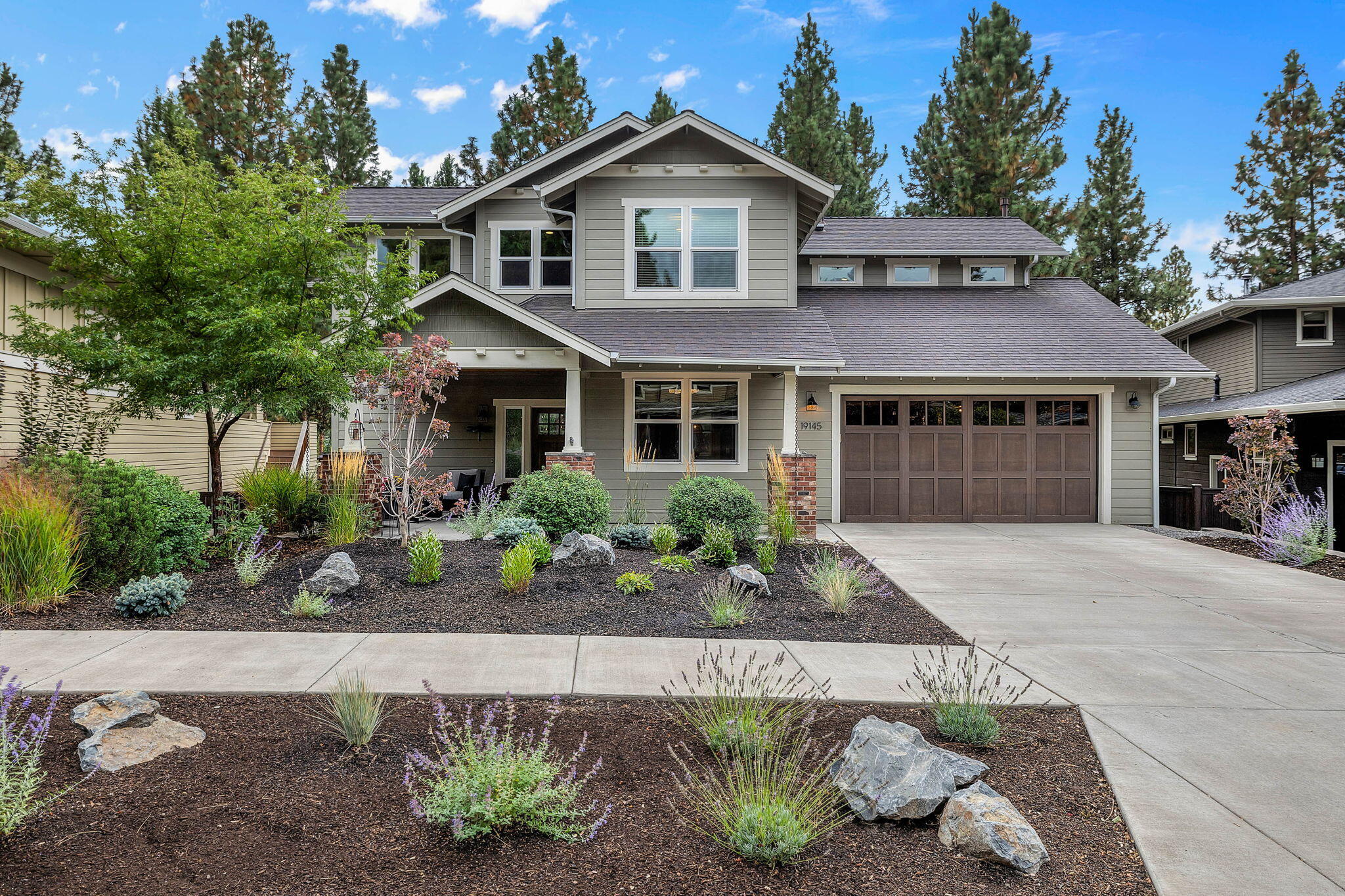 PRICE REDUCED $1,099,000 - Fantastic Value!
Wonderful NW Bend home near Shevlin & Discovery Park & 3 miles to Dtown.  Close to NW Crossing Saturday market & 
shops & restaurants. Open great room concept: hardwood floors, gas fireplace & built-ins. Kitchen is complete with breakfast bar, dining area, pantry & good storage.  Primary suite is on main with primary bath having dual vanities, soaking tub & dual walk-in closets.  Primary also opens to deck that is great for entertaining. Photos show options for flex space - either formal dining or 2nd family room.  Great separation of space with upstairs having 2 bedrooms, full bath, a bonus room & home office space. Bonus room could be 4th bed. This home offers great outdoor spaces, for gardening, a  dog run, turf yard & a tranquil bubbler. Under deck has great storage options!!
Recent updates include full landscaping to front & back yards, a custom Webfoot garage complete w/ cabinets & slat wall