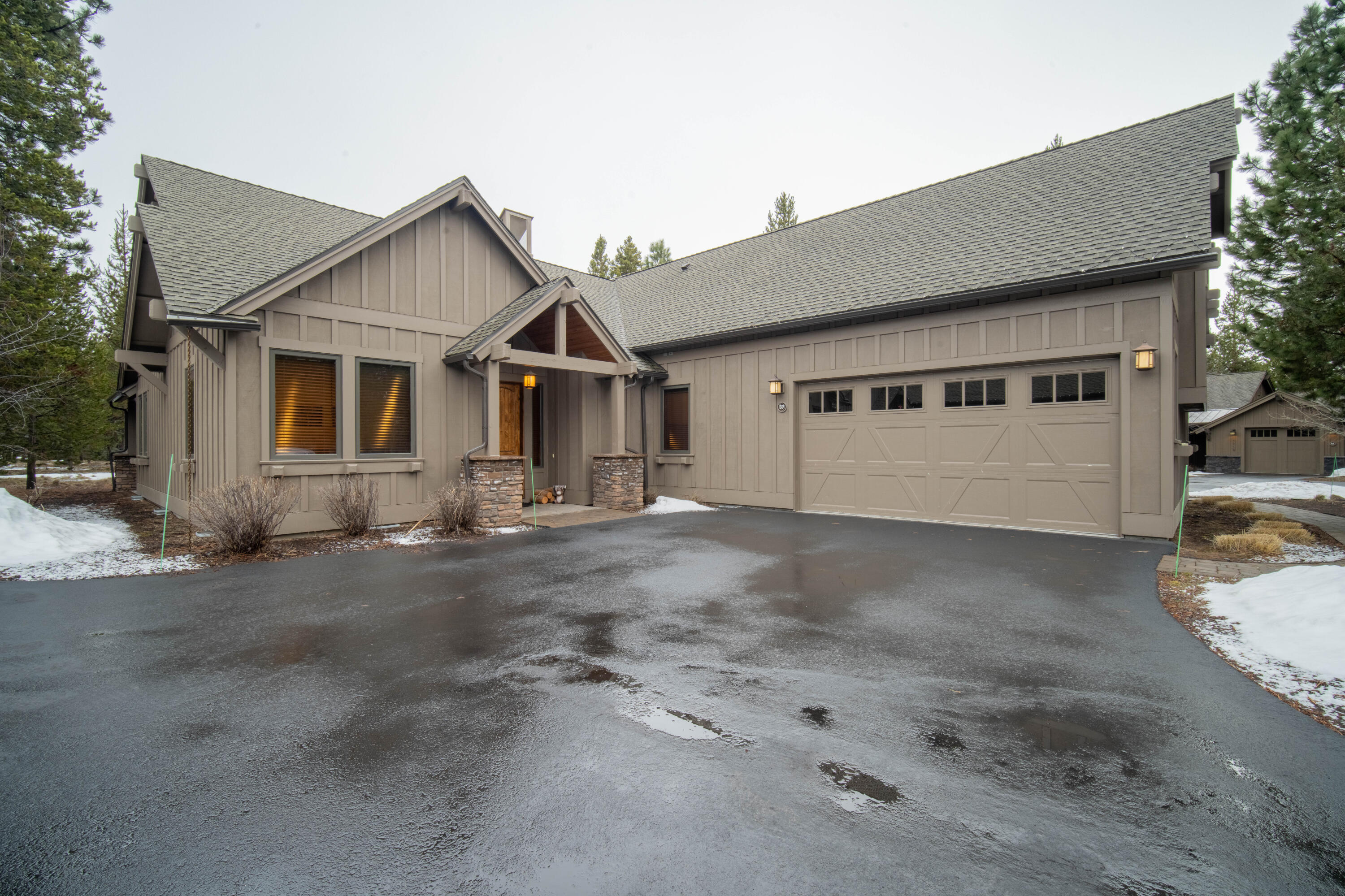 Caldera Cabin 37 offers a luxurious vacation retreat in the heart of Caldera Springs, where you can experience the true lifestyle of Central Oregon with close proximity to Bend, Mt. Bachelor and Sunriver. Built in 2017, this 4-bedroom Cabin features the great room, kitchen, 3 en-suites and a den/flex room on the main level. Off of the dining, enjoy outdoor living on the extended paver patio with a covered portion, BBQ, fire pit and hot tub. Upstairs has a spacious bonus room, separate bunk room and full bath. Steps from your door, enjoy Ponderosa Park, paddling on Obsidian Lake, 9-hole golf, Quarry Pool & Fitness and new dining coming soon to the Lake House. Enjoy exclusive amenities at the new Forest House, set to debut this summer.  Sold fully furnished, this home is a turn-key vacation retreat perfect for gathering and entertaining. Strong performing vacation rental with established rental history.