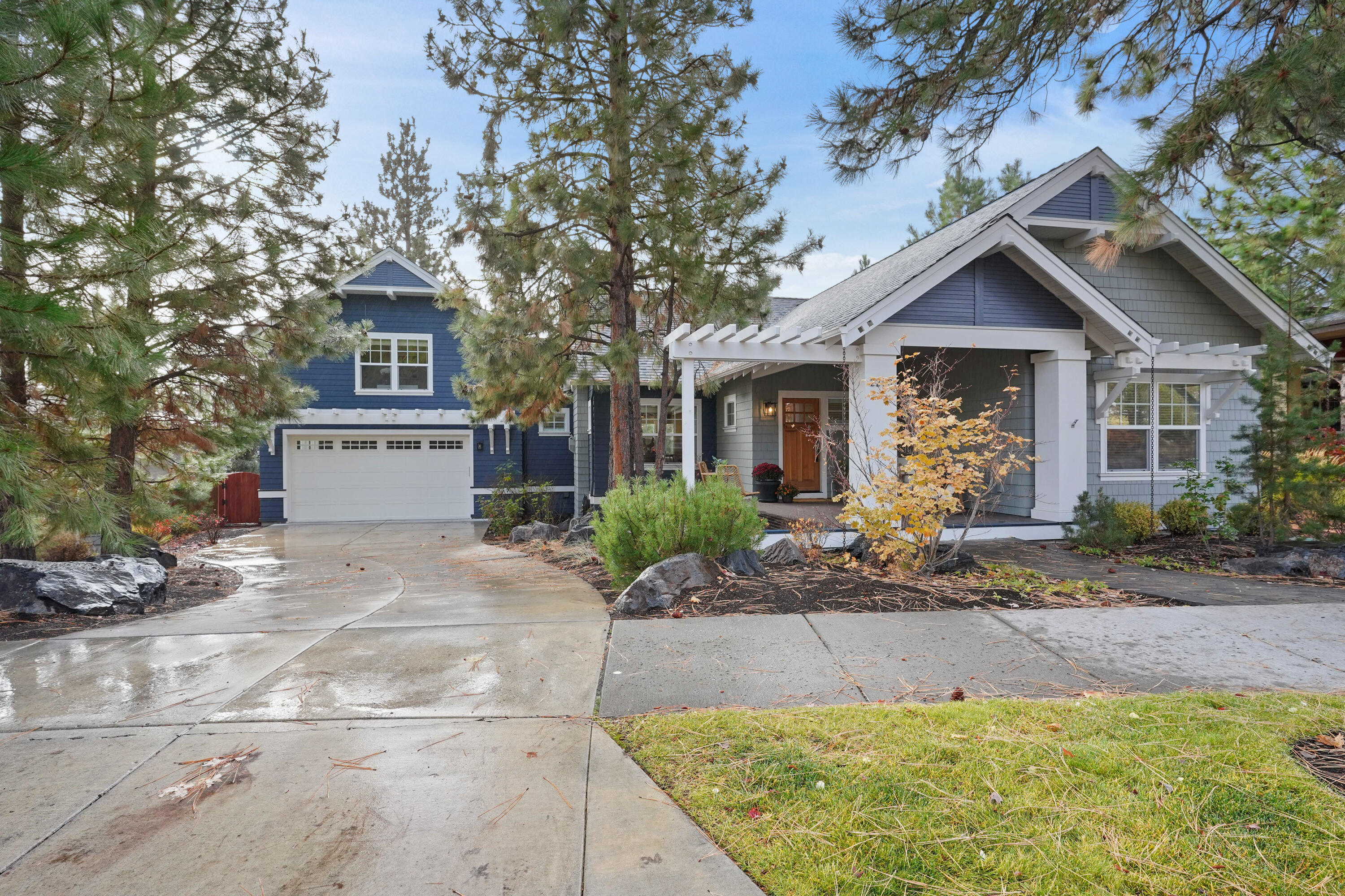 This impressive Northwest Craftsman style home sits in the heart of Northwest Crossing and combines a fabulous floorplan with updated high-end finishes. The bright and open main level living features a vaulted ceiling in the great room, beautiful hardwood floors along with a gas fireplace flanked by custom shelving. The updated kitchen includes custom cabinetry, Sub Zero refrigerator, Bosch dishwasher, Wolf range/oven, quartz countertops, and a walk-in pantry. The Primary suite is located on the main level and boasts an impressive, remodeled bath with quartz counters, tile floor, soaking tub, tile shower and walk-in closet. Also on the main level are two guest bedrooms and one full bath. Upstairs you'll find an additional bedroom, full bath and loft/office space. Custom drapes, custom lighting, custom California Closet built-ins in all closets. Shelves, electric car chargers in garage stay. Hot tub stays. Fully landscaped, fully fenced yard. Whole house humidifier 2 years new.
