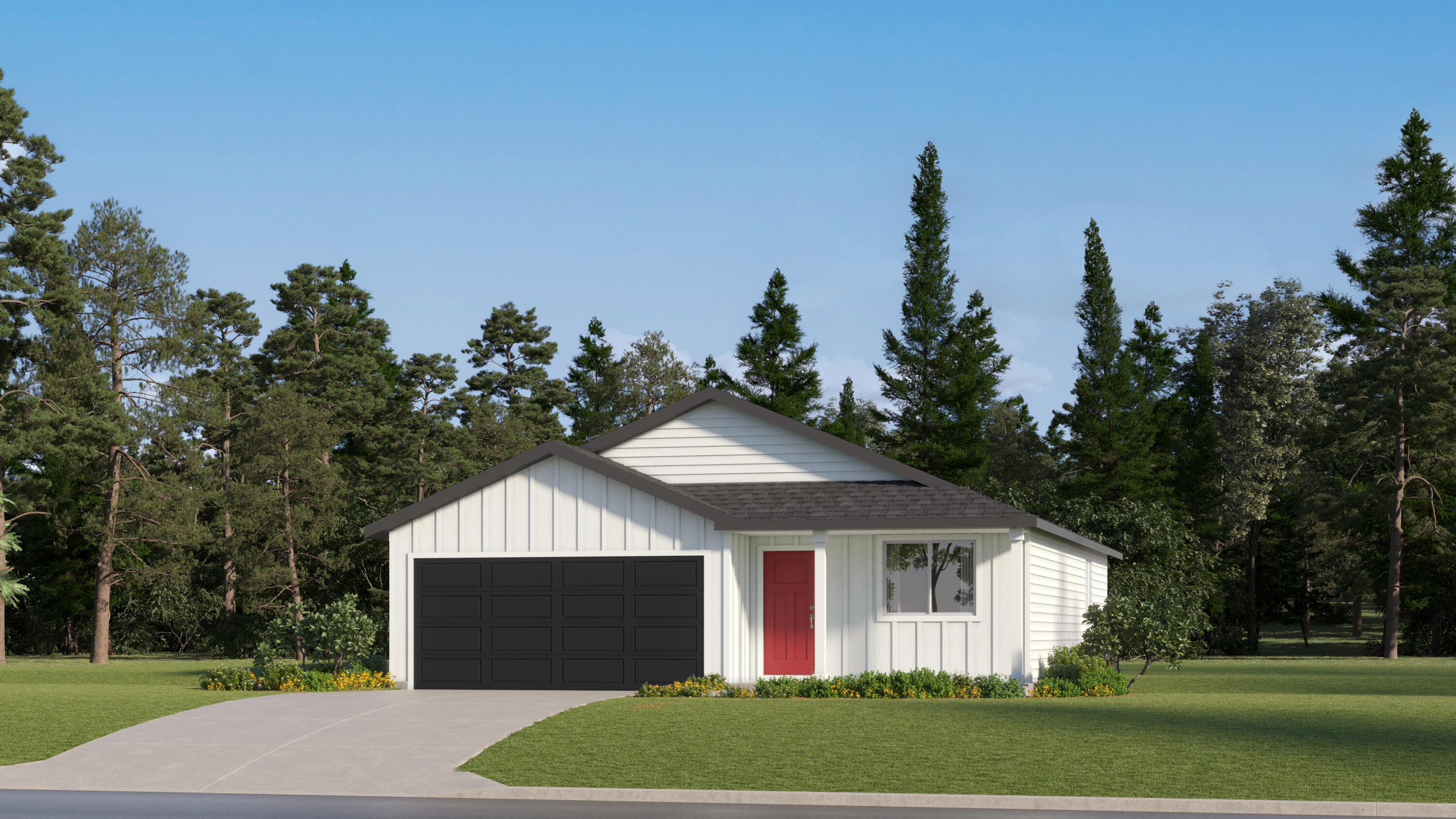 This new construction Alderwood plan is located in Reserve in the Pines, a Central Oregon community surrounded by natural beauty and outdoor adventure. The single-level layout offers an efficient and inviting design, beginning with a flexible bedroom off the entry. The kitchen, dining area, and fireplace-warmed great room connect in an open concept, while two additional bedrooms sit to the side, including a spacious primary suite with a walk-in closet and private bath. Residents are just minutes from outdoor recreation at a nearby sno-park, local dining, and camping opportunities. Interior finishes include quartz countertops, upgraded white shaker-style cabinetry, and stainless steel appliances. The home also includes air conditioning, a refrigerator, washer and dryer, blinds, and a landscaped front yard with drip irrigation system—all at no extra cost. Homesite 67. Expected Completion: Fall 2025. *Below-market rate incentives available when financing with preferred lender.*