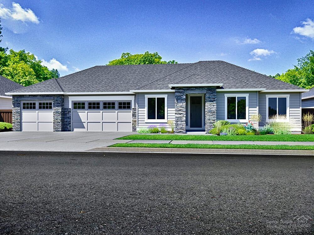Graciously placed between the 13th, 14th, and 15th fairways of the River's Edge Golf Course, you'll find the secluded new home community, River's Edge Phase 18. This hidden gem offers single level floor plans and Easterly Vista or golf course views. Luxurious finishes and expansive outdoor living, some with 3 car garages. In the SANDERSON Plan you'll experience an open floor plan with space for entertaining, gourmet kitchen including KitchenAid stainless appliances, and large eating bar. The large master suite has a large tiled shower, dual vanity, large walk in closet, 4th bedroom or den. Great room with gas fireplace and built in cabinets. The covered patio has golf course views. Included are numerous smart home features that complete this beautiful home. Photos are of a like model. Home is currently in foundation, purchase now to pick selections.