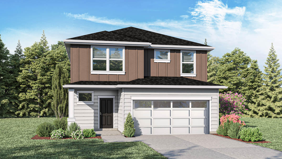 Move in ready!!  New construction in Bend near Sun Meadow Park and Jewell elementary school, Monrovia offers a convenient location close to shopping, dining, and access to hwy 97. The Hawthorne is a stunning two-story home featuring 4 bedrooms and 2.5 baths. The open-concept layout includes a spacious great room with a cozy fireplace, a dining area, and a gourmet kitchen with solid quartz countertops, stainless-steel appliances, a gas range oven, dishwasher, and microwave with hood vent. Upstairs, enjoy the convenience of a laundry room and a primary suite with a walk-in closet and en suite bath, complete with a double vanity and walk-in shower.  Special rates and closing costs with use of builder's preferred lender. Photos are representative of the plan; features and specs may vary.  Model home open at 20592 Button Brush Ave Wednesday - Sunday 9:30am-4:30pm.