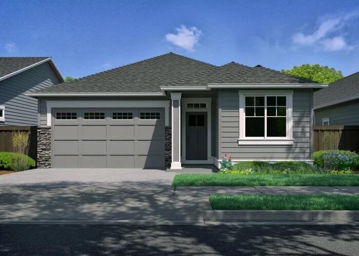Homesite #12 - single level Wembley floorplan by quality award winning Pahlisch Homes.  Welcome to Trailside, a community of single-family homes nestled in Redmond's thriving southwest district.  $5,000 Buyer Bonus for using builder's Preferred Lender!  Enjoy the large great room open kitchen layout leading to a large covered patio in the back also accessed from the primary suite.  Time to customize and personalize.  The primary suite is thoughtfully placed separate from the other bedrooms and the primary bath includes a tile shower and WIC. The kitchen and all bathrooms offer solid Quartz counters and luxury laminate plank flooring throughout. As in all Pahlisch Homes, well-crafted finishes are used throughout.  Let the HOA care for your front yard and enjoy all the Redmond OR has to offer. Front yard landscaping, and AC included plus much more.  Home is scheduled to start in the Fall with completion estimated in Spring of 2024.  Photos are of similar home, specifications vary.