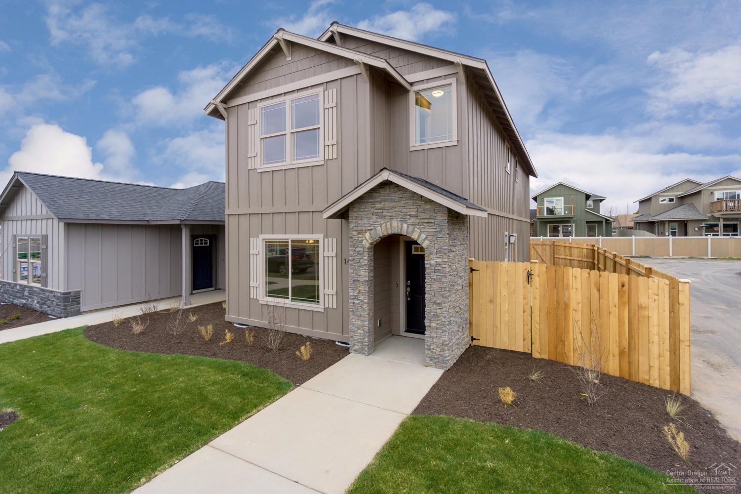 Oak floor plan is 100% complete & move in ready. 3 bedroom, 2.5 bath, 1,591 sf of living space including Spacious Master Suite. Lg great room w/fireplace open to Dining & Kitchen w/eating bar. Knotty Alder cabinets, Quartz slab counter tops, Stainless Energy Star appliances. Gas forced air w/high efficiency furnace ready for A/C. Double car garage. Landscaped w/auto sprinklers, fully fenced. 11 other floor plans available - Model home @ 3095 NW Alder Pl Thu-Mon, 12-5pm