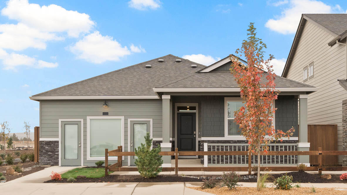 Visit Stevens Ranch in Bend, located near Reed Market Rd in a serene residential area with access to outdoor living and adventure, the city, and historic downtown Bend. The Maple is a fabulous 1,754 sq. ft., one-level floor plan with 4 beds, 2 baths. Smart Home Technology included! The two front bedrooms are centrally located between a full bathroom. The stylish kitchen has wonderful features with stainless-steel appliances, a pantry, central island, quartz countertops, and a gas range/oven. The dining area flows into an open great room with a cozy fireplace, perfect for movie nights. Primary bedroom includes a walk-in closet, en suite with double vanity, and walk-in shower.  Call for details. Sales office hours: 9:30 a.m. - 4:30 p.m. daily. Photos are representative of plan, features/specs may vary!