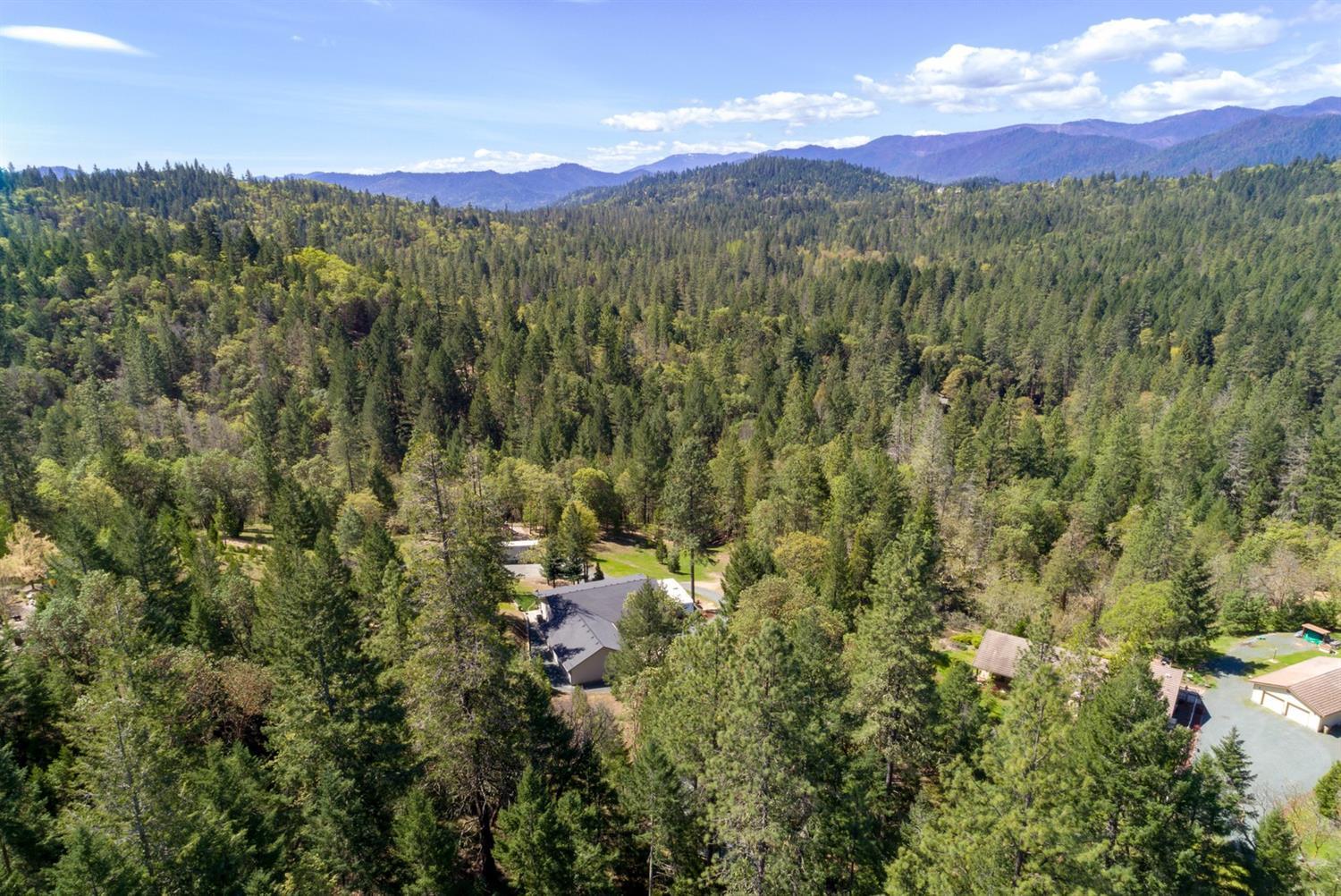 Sitting atop a 5 acres is this immaculate single-level Woodruff built home. From the new deck, listen to the seasonal creek, or venture through the property on one of the newly added trails, perfect for walking, horseback or motocross. The backyard is ready for you to take in the mountain views by the fire pit, fly down the 200' zipline, or build your dream shop on one of the laser-leveled pads. Inside find an equally immaculate home. The open floor plan and vaulted ceilings showcase views; the large kitchen is perfect for entertaining and the split floor plan provides privacy for the large master, with his/hers closets, large master bath, and a slider to the back deck. The home features ample storage, large laundry w custom counter, and a newly finished 3 car garage with workspace and 2-220 amp panels, with RV hookup outside. Newer heat pump, 50 year roof and more. Located just off Azalea Drive, this home is ideal for someone looking for for peace and perfection just outside of town.