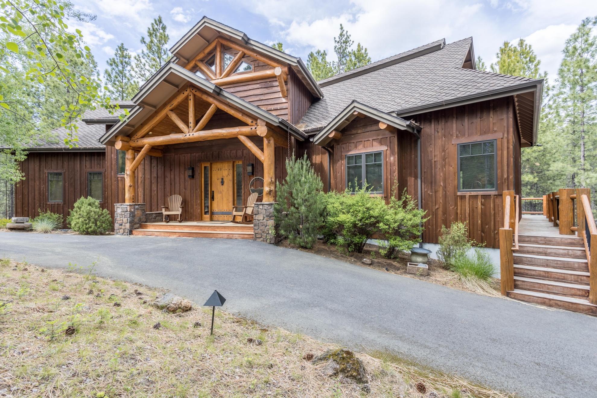 This craftsman home is a true masterpiece and retreat for the entire family. Located in Glaze Meadow of the Black Butte Ranch, the home features 4 bedrooms with 4.5 bathrooms. The master is on the main floor and upper bedrooms are equipped with en-suite baths. When you step in, you'll be greeted by a floor to ceiling stone fireplace, expansive windows, and beautiful woodwork, including wood beams throughout. The kitchen has solid counters, wood cabinetry, and appliances fit for a chef. Each of the three levels of the home feature living
areas plus built in cabinets, a large laundry room, utility room, bar, and plenty of space to relax and live. The oversized two car garage provides ample room for all of your toys. Outside of the home is an expansive deck to enjoy nature and to entertain. This peaceful setting among the pines paired with the immaculate craftsmanship of this home make it a once in a lifetime opportunity. A must see to truly appreciate!
