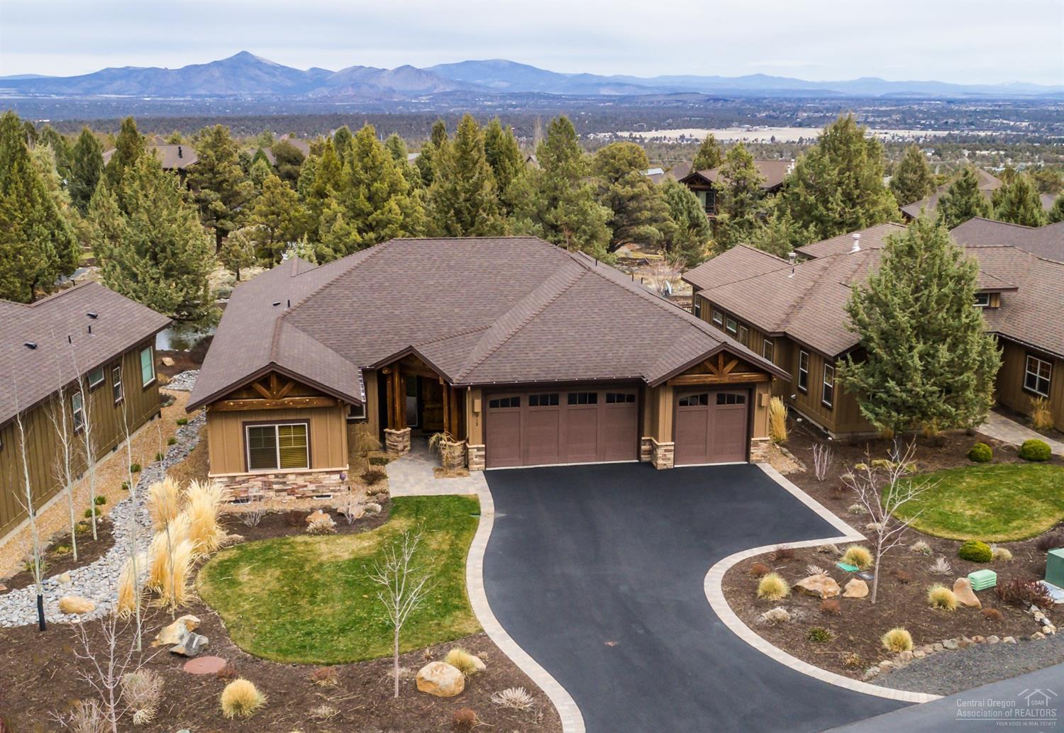 Gorgeous turn-key home in Vista Rim at Eagle Crest Resort! Relax in this tranquil setting overlooking the pond. Loaded with luxury finishes & high-end furnishings. Great room plan boasts hardwood floors, built-ins, & gas fireplace. Gourmet kitchen with slab granite, alder cabinets, walk-in pantry, & stainless appliances. Master suite with two vanities, soaking tub, & walk-in shower. Live the resort life & enjoy golf, hiking, swimming, tennis, pickleball, a spa, & miles of trails!