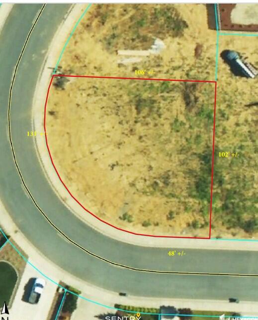 Nice larger corner lot, .23 of an acre, with City services in a newer pride-of-ownership neighborhood.  Land Only. Boundary shown in aerial picture is approximate.