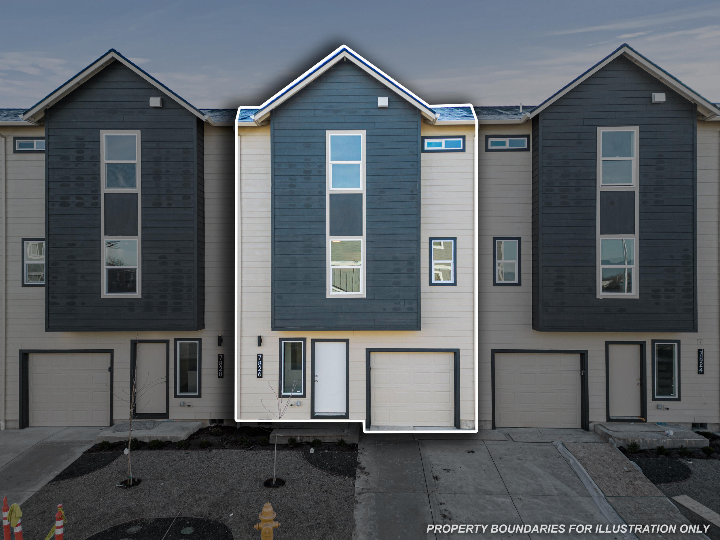 Up to $8,000 seller credit available! This 1,355 sq. ft. townhome by Olaf & Company, LLC features 3 bedrooms—one on the ground floor and two on the upper level, each with its own ensuite bathroom, offering the perfect blend of privacy and comfort. The spacious kitchen includes granite countertops and upgraded cabinets, ideal for both meal preparation and entertaining. The open-concept living and dining areas create a seamless flow, perfect for relaxation and gatherings. Enjoy stunning views from the top floors, or unwind in the fully fenced backyard.