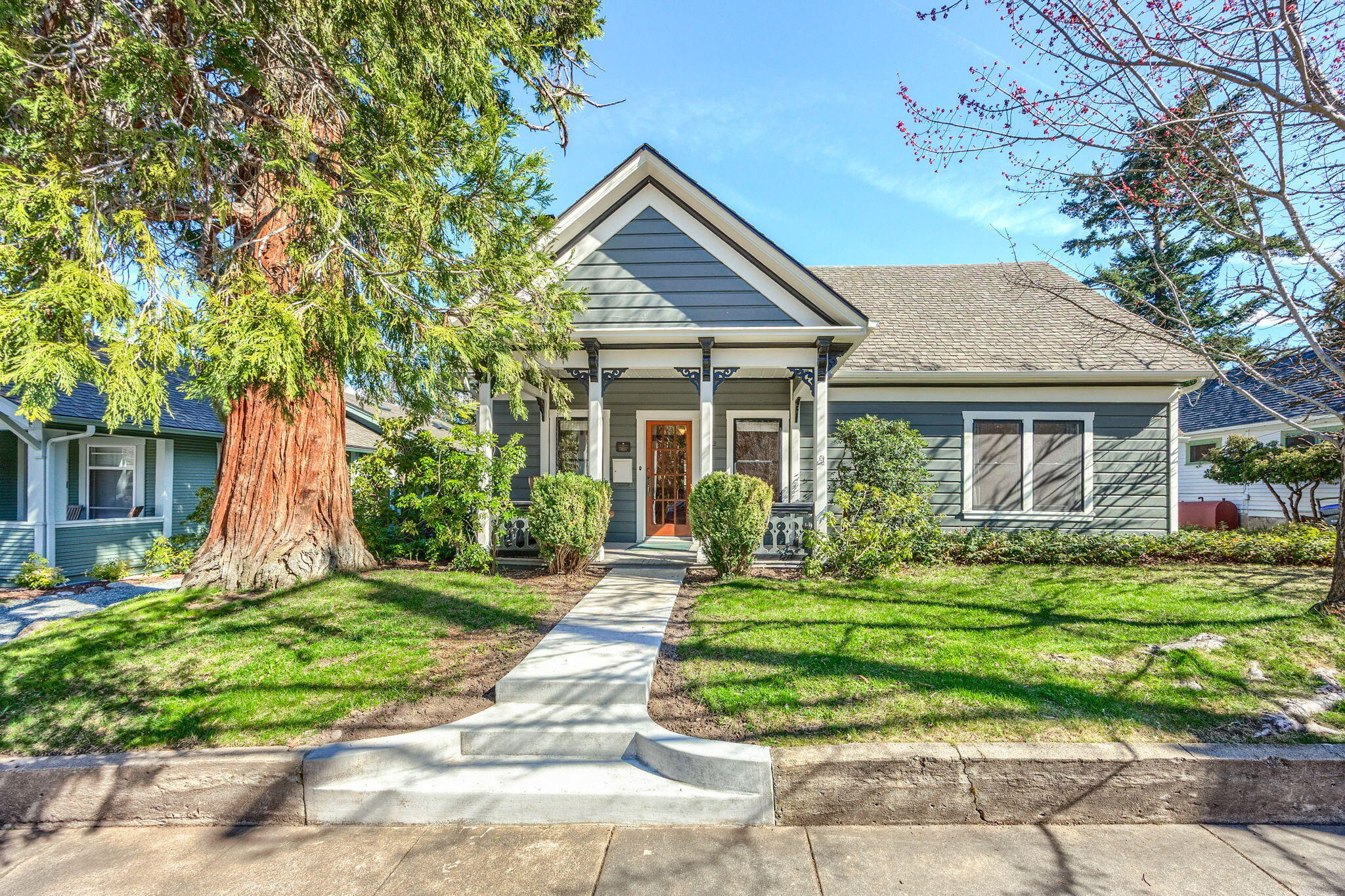 Located on one of Ashland's most coveted streets, the Elias Miller Home is a charming single-level Craftsman on the historic registry, offering front-row views into Lithia Park and easy access to all that downtown has to offer. Lovingly maintained, the home features newly refinished hardwood floors, fresh exterior paint, and thoughtful updates that preserve its historic charm. With 3 bedrooms and 1 bath, there's also room to add a second bathroom, expand living space, or simply enjoy the character throughout. The attic includes 440 sq ft of usable space with full headroom—perfect for adding stairs and creating additional rooms—while the 160 sq ft cellar provides ample storage. A rare opportunity in an unbeatable location.