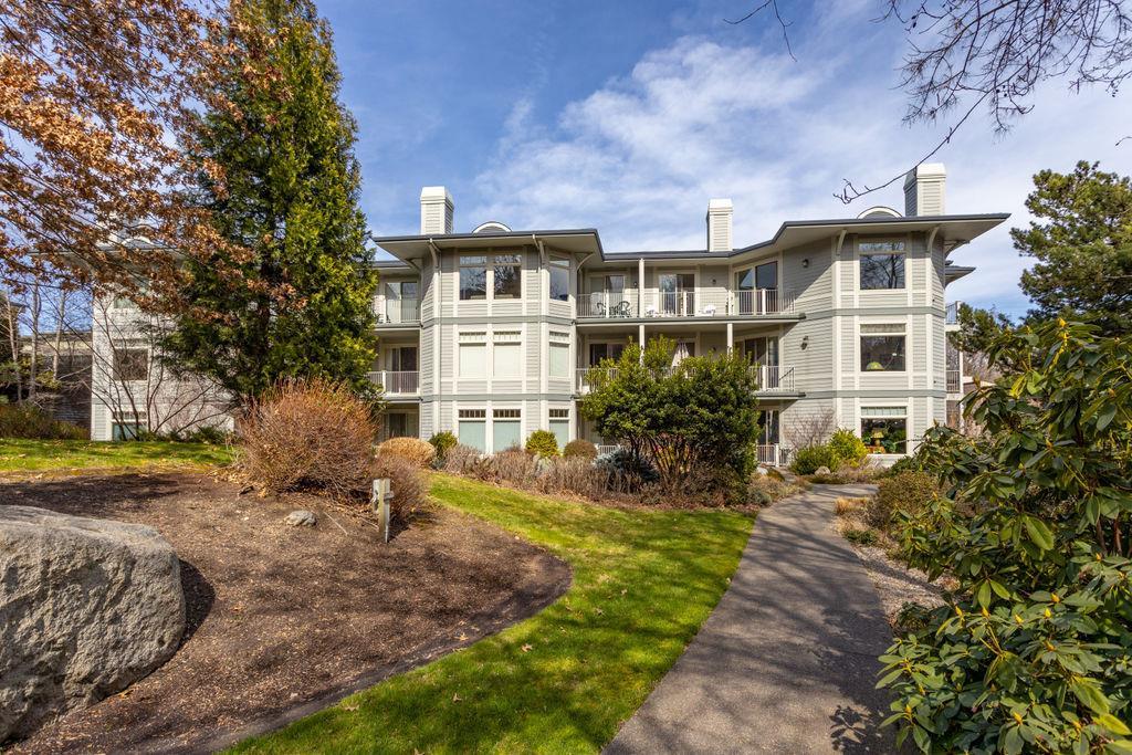 Highly Desirable Creekside, top-floor corner unit located in the lovely Ashland Creek Condominiums. Enjoy the soothing sounds of the creek below & lush green open space. Just a couple blocks to the Ashland Plaza, the Oregon Shakespeare Festival, fine dining, shopping & everything local. Fabulous views of the City and the gorgeous green hills beyond. Open living room with gas fireplace, 9 ft ceilings, two outdoor decks, beautiful light filled rooms with all the ease and utter convenience this special place offers. Spacious master suite w/walk-in closet, jetted tub & dual sinks. Second bedroom/office, sitting room & another full bath. Current owner remodeled & lightened the interior with new paint, carpeting and custom window treatments. Elevator & secure parking garage with dedicated space. This is definitely the one!