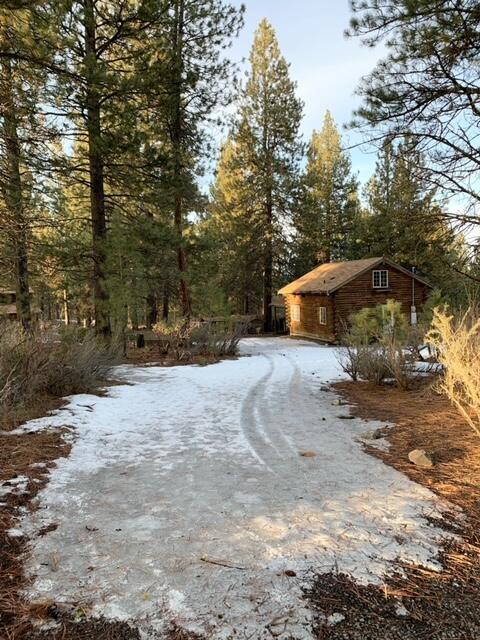 Cute log cabin on 1.99 acres! Home is 1 bedroom and 1 bath, open living room/kitchen with pellet stove. Private treed setting, large barn/shop building, some fencing.