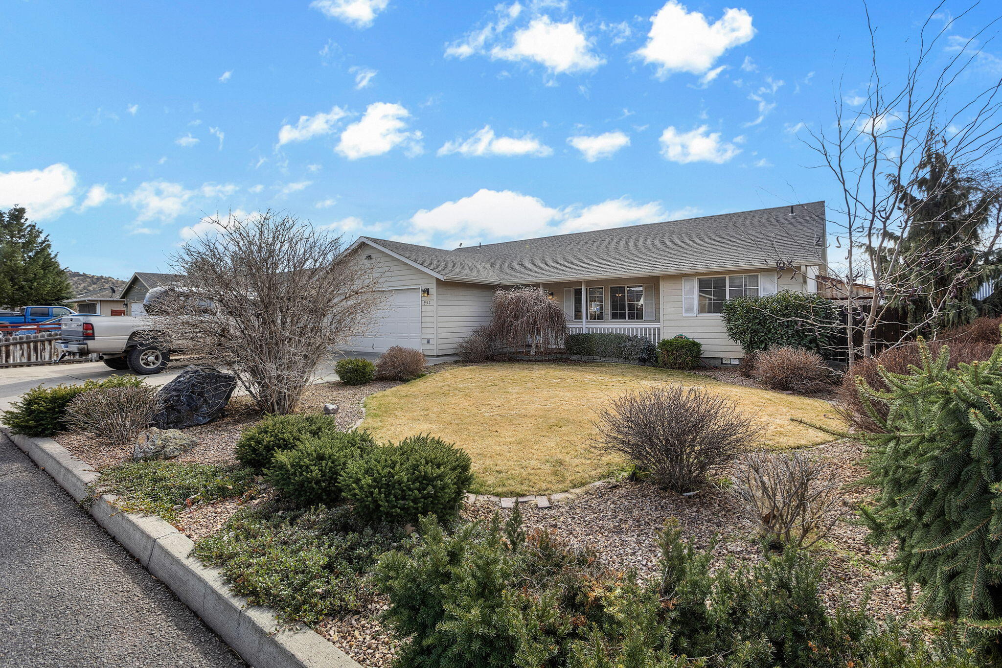 Solid, clean and well kept home, in the NorthRidge community of Prineville. Matured landscaping, front patio, back deck, and fenced yard situated in this charming neighborhood with gated RV parking and space for your toys. You will appreciate new interior paint, new granite countertops, new stainless appliances and lighting in the open kitchen. Split floorplan allows for the Primary bedroom and bathroom to be separated from the guest rooms and bathroom, providing privacy. The vaulted ceilings give a grand feel. Pride of ownership is apparent in this home, making a great investment for first time buyers, investors, and all Buyers alike. Turn key and Ready for new Owners! Close to Barnes Butte Trail System and the heart of Prineville.