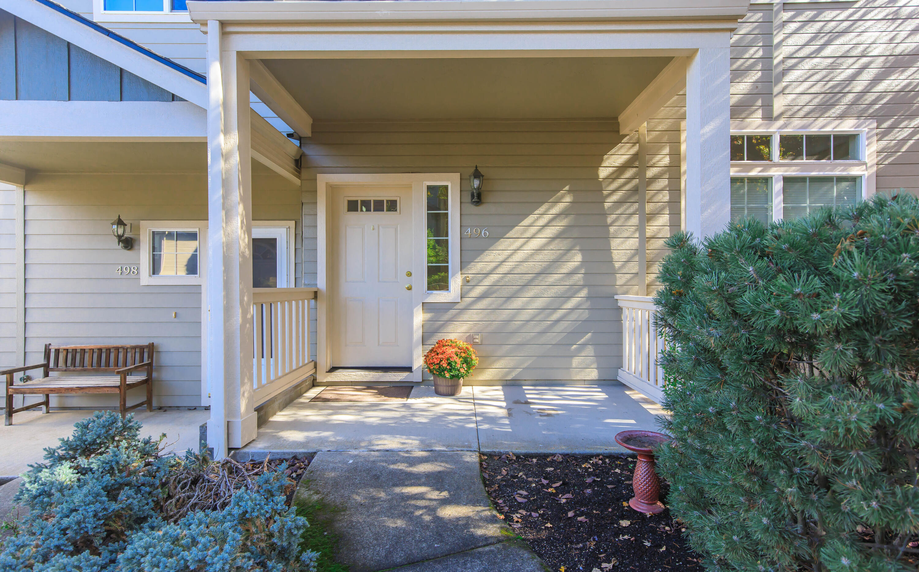 Great end-unit townhouse on a quiet, tree-lined street in Mountain Creek Estates! The open floor plan and vaulted ceilings make this home feel spacious and bright. The primary suite is upstairs, along with two nice-sized bedrooms and the laundry. This home has been well-maintained with recent updates that provide move-in peace of mind—new roof ('22), fresh siding and exterior paint ('25), new A/C and water heater ('22).  Main level has attractive LVP flooring and upstairs has brand new carpet. Attached two-car garage provides plenty of parking and storage. Just one block to North Mountain Park with its nature center, sports fields, playground, and picnic areas. Whether you're looking for your next home or a solid investment in one of Ashland's most desirable neighborhoods, this townhouse checks all the boxes.