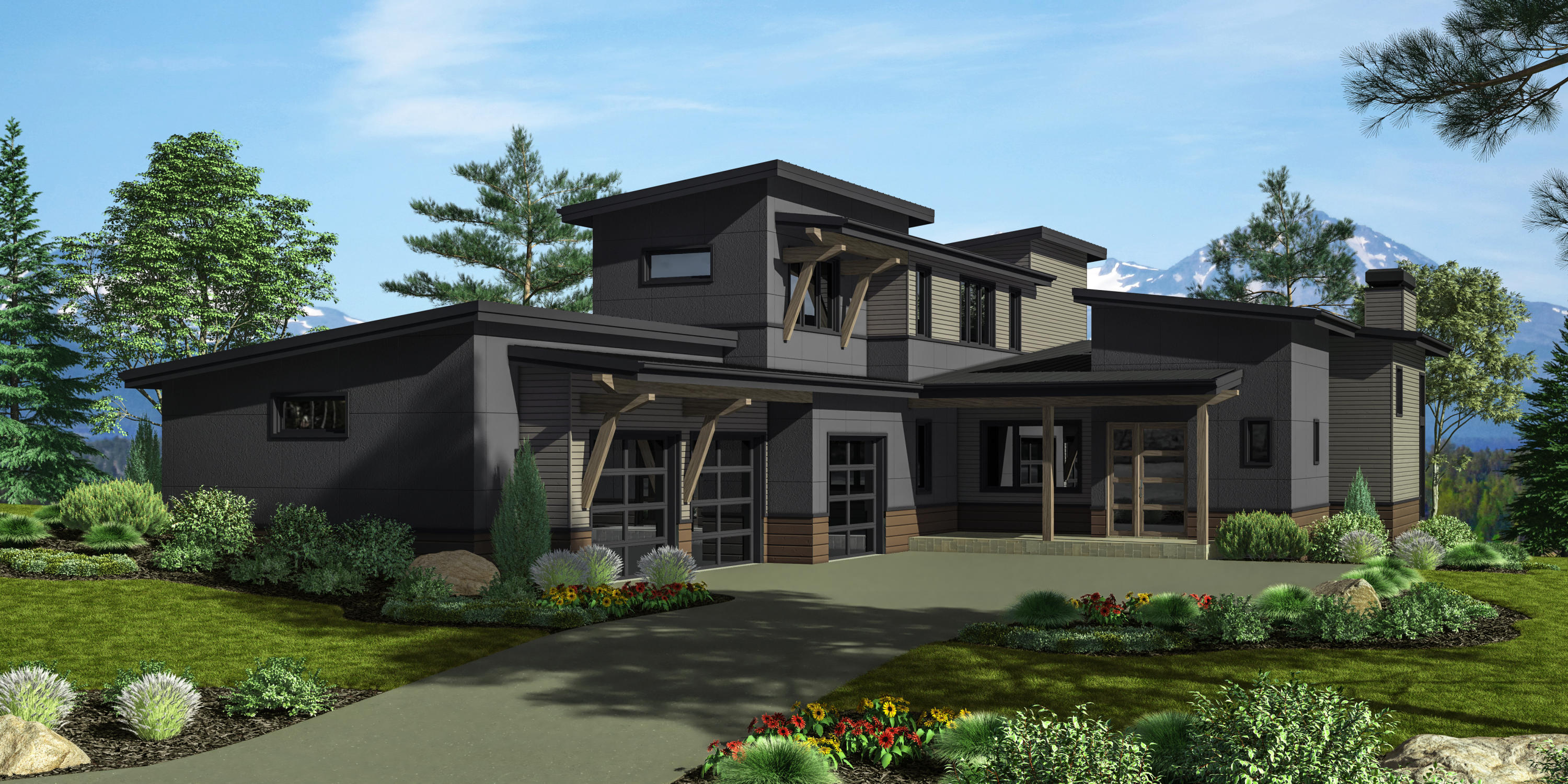 Chic new modern home in Tartan Druim. Currently under construction on lot 248, this open 3 bedroom, 3.5 bath home features a master on the main level, study and two additional second level en-suites and media/bonus room. Luxuriously finished w/solid surfaces, woods, custom cabinetry, high end appliances and amenities that include A/C, gas forced air and a 3 car garage. Set in Tetherow & bordering the Deschutes National Forest, Tartan Druim offers direct access to Phil's Trail & is conveniently located on Bend's West side. The neighborhood park, Tartan Place, features 3 acres of grass, bocce ball courts, firepit, and more.