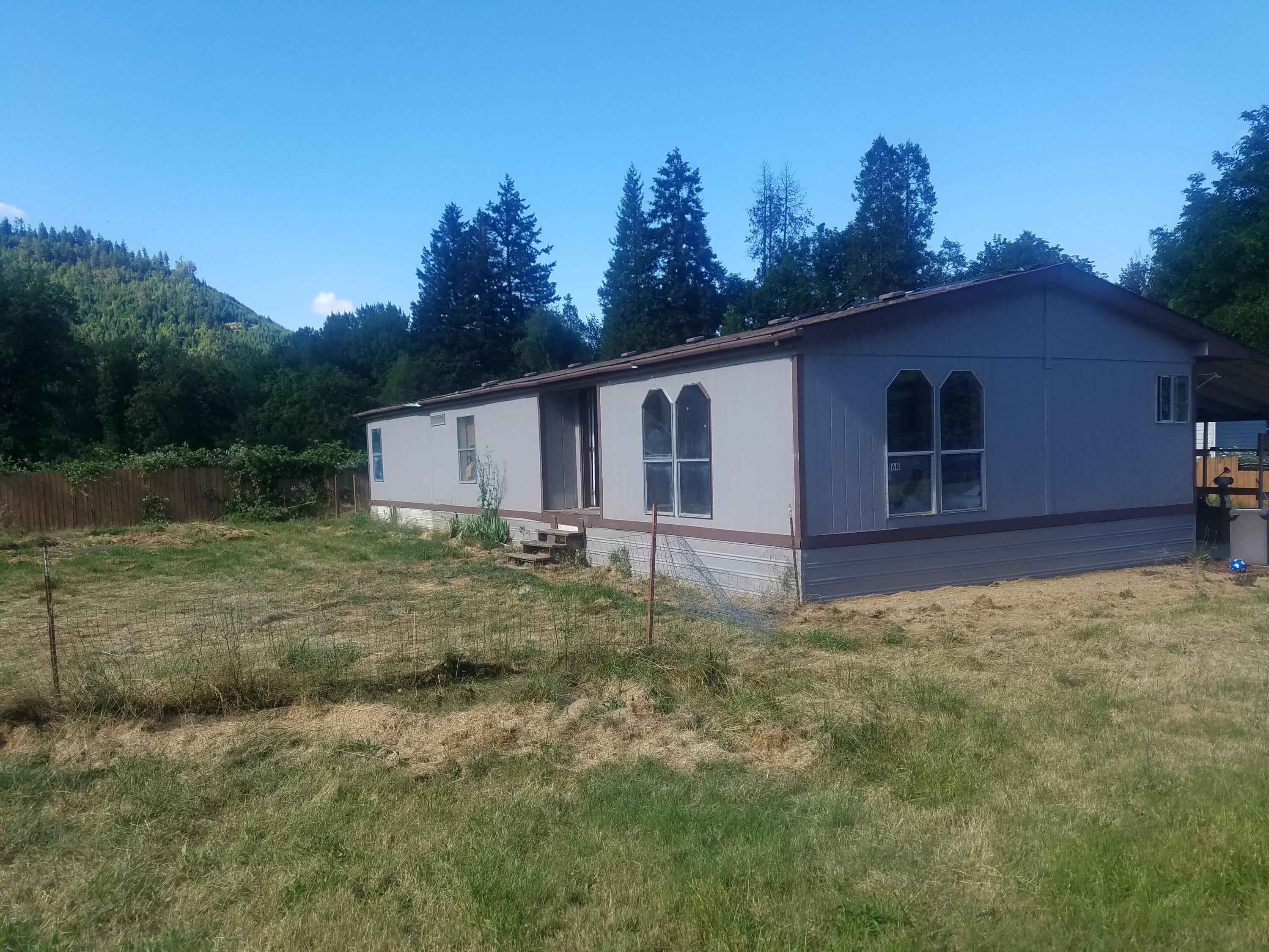 Located in a peaceful cul-de-sac in a quaint rural town between Grants Pass & Roseburg.
Built in 1992 this 1512 Sqft 3 bedroom 2 bath home offers a potential opportunity for the handy person or investor. Situated on .18 of an acre & partially fenced . Needs TLC being sold ''as is''.