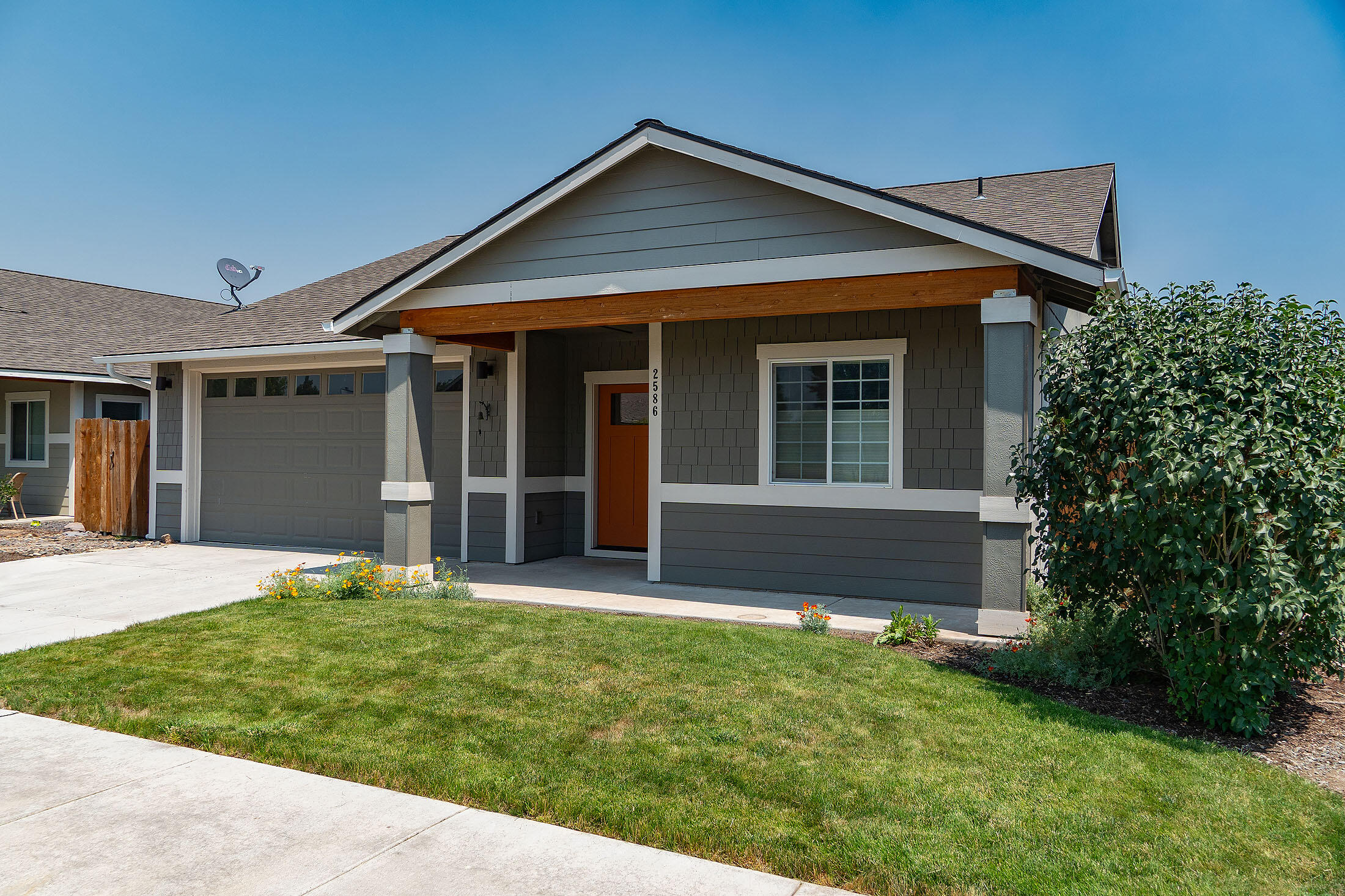 Welcome home to ''Cypress Cottage'' at McKay Meadows! Newer Energy-Trust-Certified single-level is ideal. Close to Barnes Butte Trailhead, shopping, parks, and recreation. Appealing friendly neighborhood with sidewalks, fenced yards, quiet streets. Covered front porch makes an inviting entry; large gracious entry inside, nice separation of bedrooms.  Lovely Southern windows fill the open rooms with natural light and sunny cheeriness. Upscale feature is the quality gas fireplace in the great room.  Kitchen features shaker style cabinetry, breakfast bar, pantry, sleek stainless appliances, and the kitchen sink overlooks the beautiful back yard.  Spacious primary features en-suite with large custom shower, walk-in closet.  Separate utility room, oversized finished double garage with auto-opener & tall door. Thoughtfully designed with wood-look flooring, vaulted ceilings, natural gas, central air.  Sprinkled-fenced-gated-yard with large tall shed for workshop.  Spotless home, move-in read