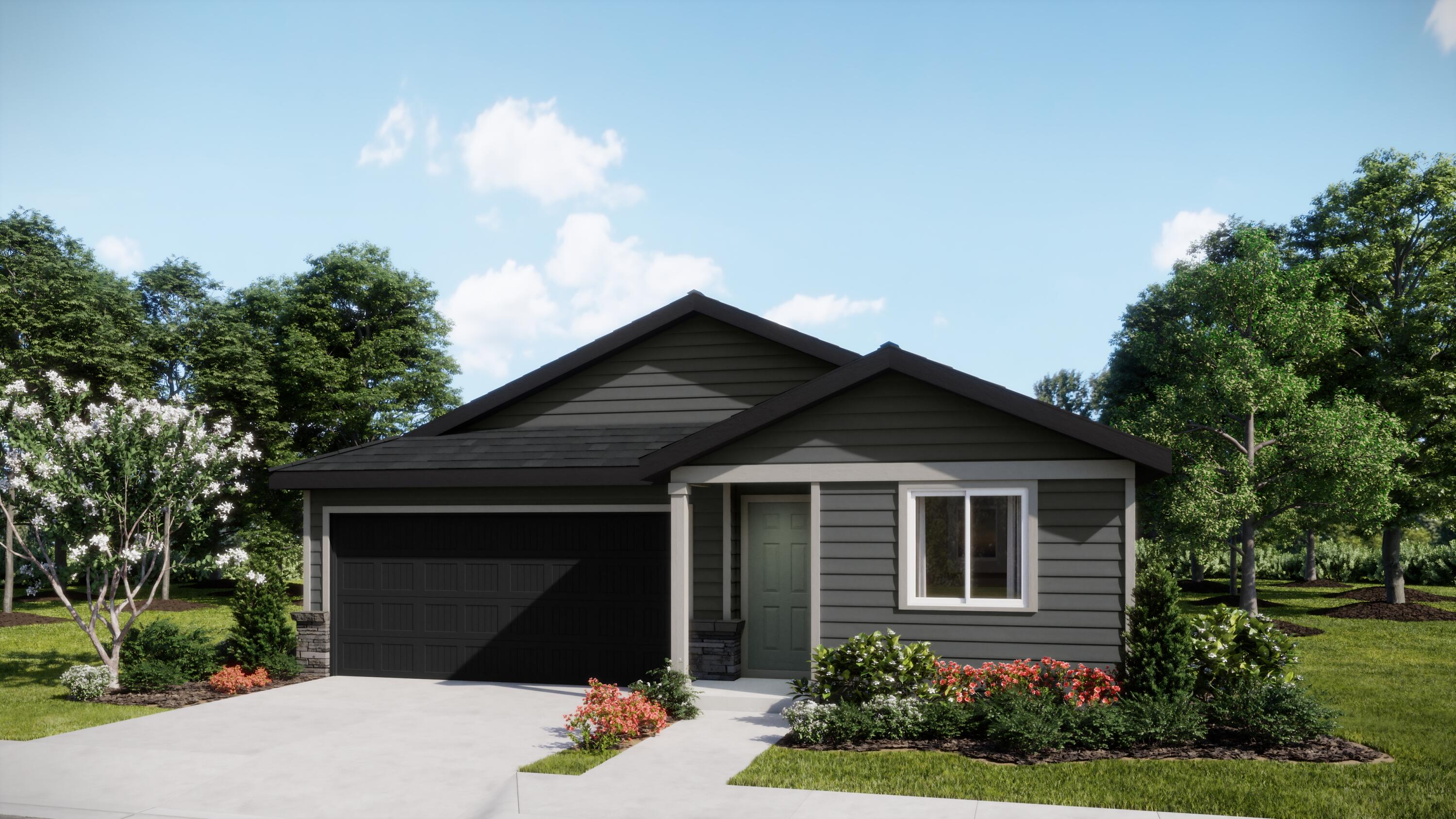 Move-In-Ready! Large 8,902 sqft corner lot! This new construction home is located at beautiful Reserve in the Pines. The Jordon plan offers a single-level open-concept layout that seamlessly connects the kitchen, great room, and dining area, perfect for entertaining. Three bedrooms are thoughtfully positioned throughout the home, with the luxurious primary suite tucked into a private back corner, complete with its own en-suite bath and walk-in closet. Interior highlights include quartz countertops, shaker-style cabinetry, and luxury vinyl plank flooring in the kitchen and bathrooms. This home also includes central AC, a refrigerator, washer and dryer, a xeriscaped front yard with a drip irrigation system, and blinds—all at no extra cost! Homesite #150.Move-In-Ready!  Rendering is artist conception only. Photos are of a similar home, features and finishes will vary.