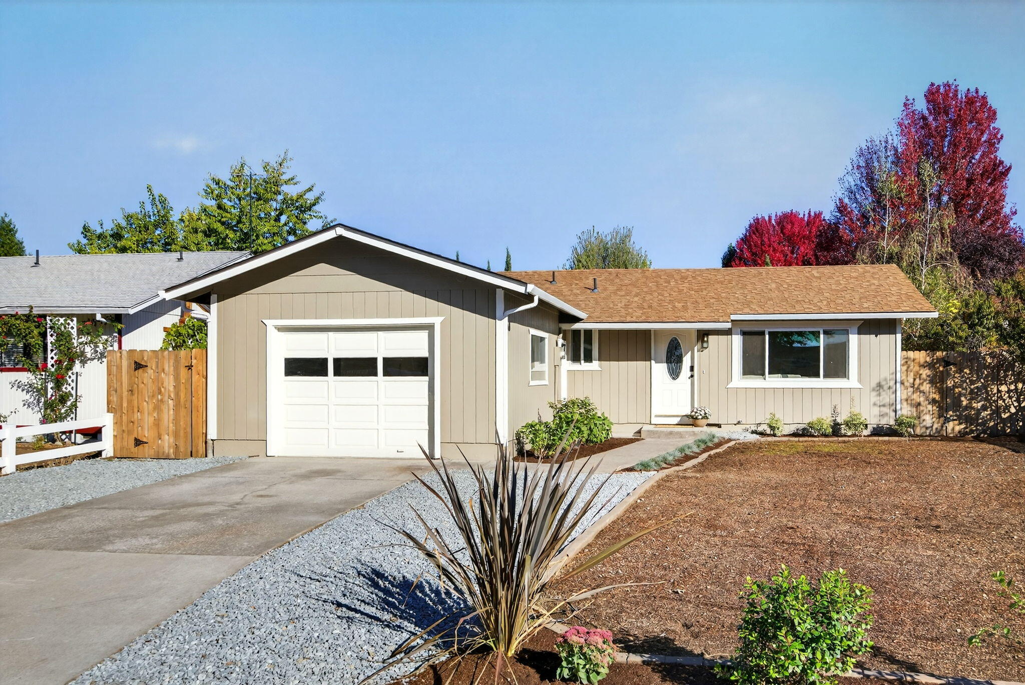 Stunningly Remodeled Home with Modern Upgrades Inside and Out. This beautifully remodeled home features 3 bedrooms, 2 bathrooms, large living room, plus bonus room with double doors, fully remodeled kitchen, newer vinyl windows and HVAC with nest system. Updates include all new fresh interior & exterior paint, luxury vinyl plank flooring, light fixtures, carpet, switches,
plates, outlets, baseboards, and more. The kitchen shines with brand-new stainless steel appliances, quartz countertops, soft-close cabinets, new sink, and garbage disposal. Remodeled bathrooms with new vanity, sink, toilet and flooring. The primary bedroom has an attached
updated bathroom. Outside, the spacious fenced backyard is perfect for entertaining with a new large and extended wooden deck, a gazebo, a metal shed, and new front and back landscaping. RV/utility parking & lots of new exterior rock. With so many thoughtful upgrades and
attention to detail, this home truly is remarkable & move-in ready.