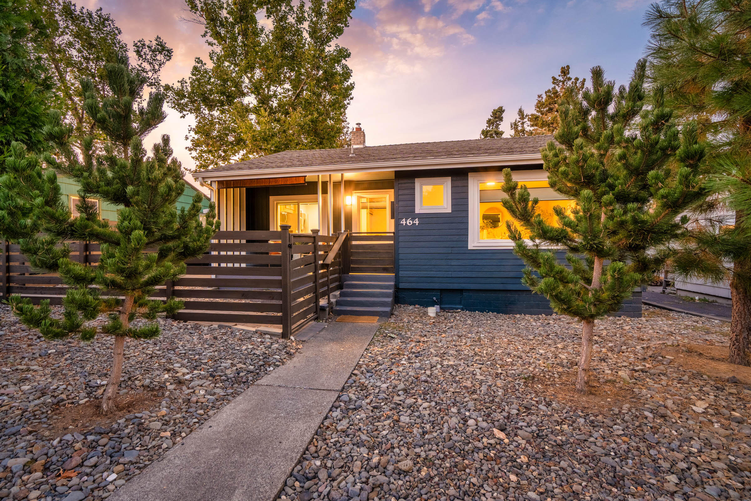 Completely updated mid-century bungalow in prime Midtown location! Down the street from Juniper Swim & Fitness, a few blocks to downtown, and easy access to every Bend amenity. This turnkey home features quartz counters, new appliances, premium LVP flooring throughout, remodeled bathroom, fresh exterior and interior paint, new windows, upgraded electric panel, new hot water heater, furnace and A/C! The finished bonus room can be used as an office or flex space. Situated on a spacious lot with fenced and xeriscaped front and back yards, great for relaxing or entertaining. The detached oversized 2-car garage has room for vehicles and workspace, and a brand-new shed offers added storage. Gated RV parking is icing on the cake! Plenty of space for an ADU—2 sets of plans already drawn and available. RH zoning offers flexibility for future investment opportunities. Enjoy this charming and stylish low maintenance property, so you have more time to embrace the Central Oregon lifestyle!!