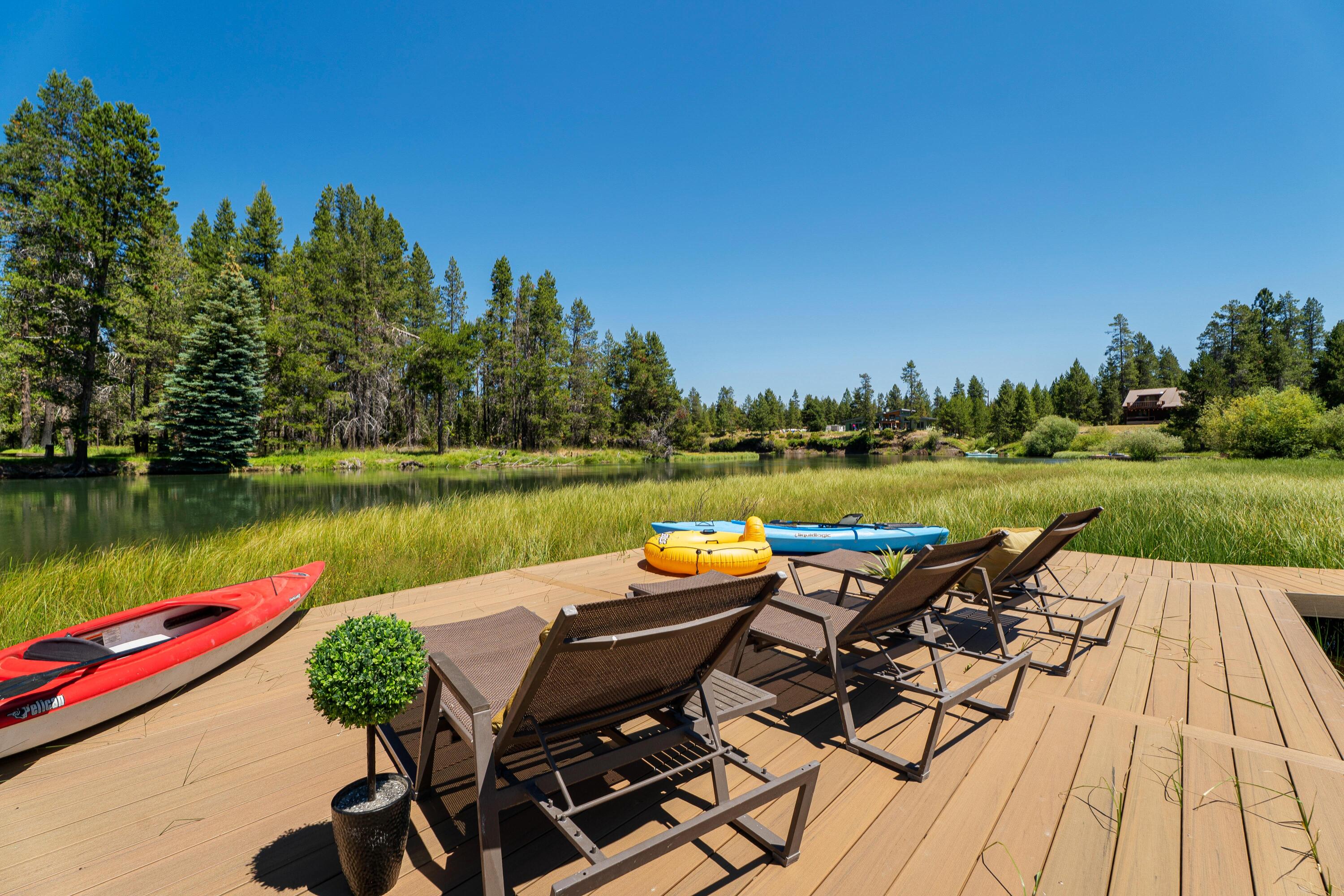 Serene riverfront lot in sought-after Oregon Water Wonderland 2! Enjoy your own peaceful getaway with spectacular views and direct access to the Big Deschutes River via a charming treks boardwalk and landing. This partially fenced, ready-to-build property is connected to community sewer, water, and electricity is already in place. Included are site plans, a wetlands delineation report, and a recent land survey. Since purchase, the sellers have added fill to expand the buildable area and added a shipping container for storage�conveyed with the sale. Don't miss your chance to create the ultimate riverfront retreat! You will feel like you're on vacation while at home! Close to Mt. Bachelor, the Cascade Lakes, Sunriver Resort, and a short drive to Bend�this location offers world-class fishing, boating, biking, skiing, hiking, and more right at your doorstep.