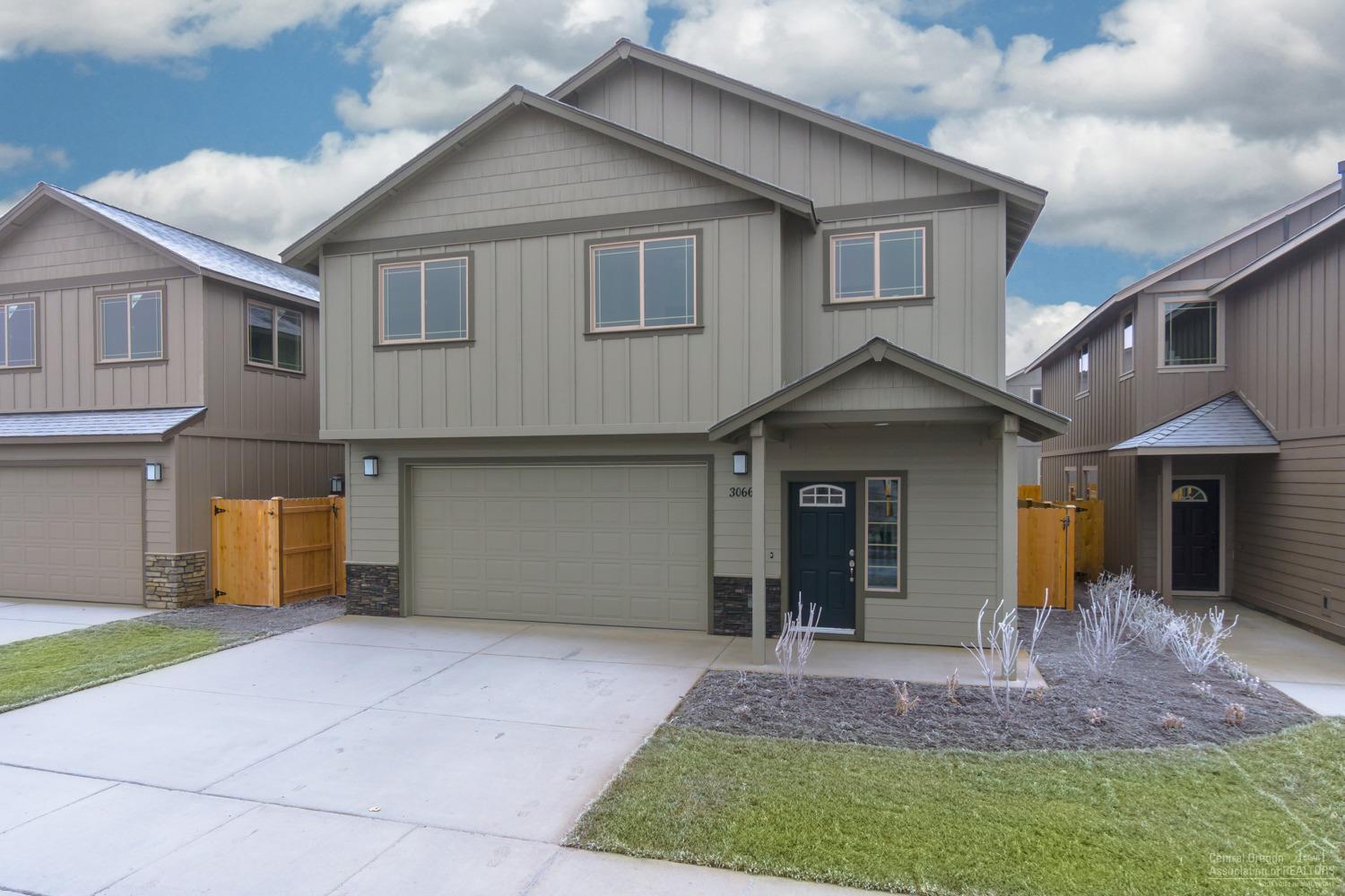 Sycamore floor plan in one of Redmond's premier neighborhoods. 4 bedroom, 2.5 bath, 2,518 sf of living space. Lg great room w/fireplace open to Dining w/eating bar, Quartz slab counter tops, all Stainless Energy Star appliances & tons of counter space. Gas forced air w/high efficiency furnace & A/C. Double car garage w/ covered front and back porches. Front landscaping w/ irrigation, fully fenced. see our Model home @ 3095 NW Alder Pl Thu-Mon, 12-5pm
