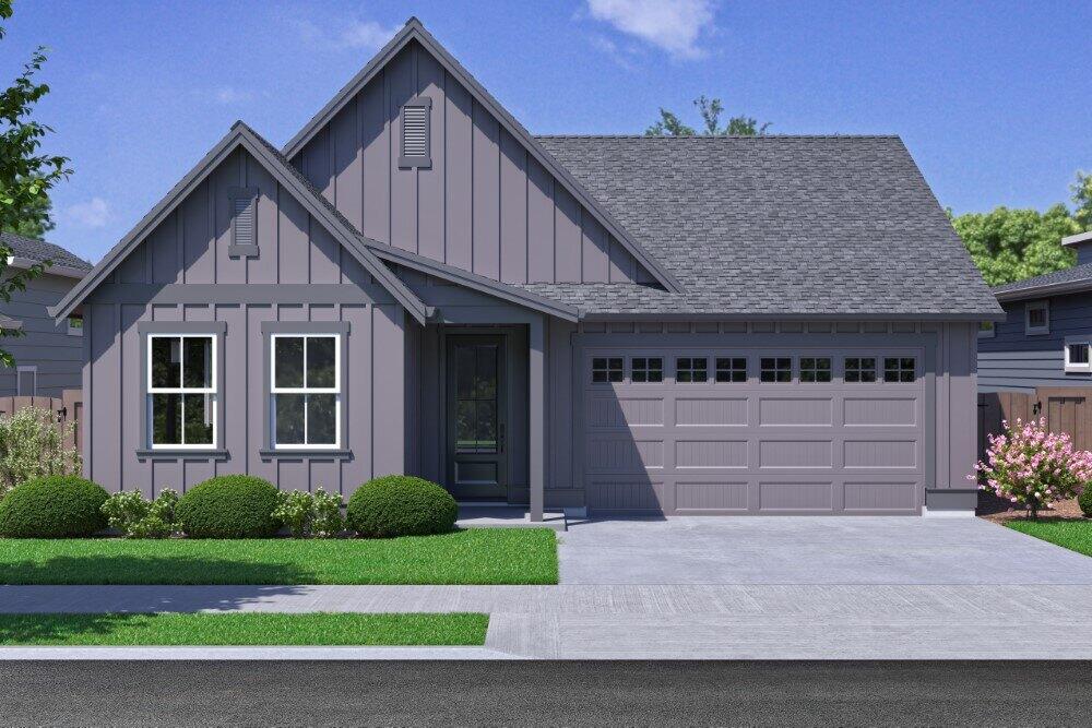 Beautiful new single-level Tahoma plan by award winning Pahlisch Homes! Beautiful upgrades have been added. Personalize the interior colors if purchase before November 11th! You will appreciate the layout with a separated primary suite, two spacious guest rooms, & small den/office. Large, open inviting greatroom with kitchen entertainment island, spacious living area, a gas fireplace and dining area poised to overlook the covered east-facing patio, enjoy afternoon shade in the very private rear yard Quality features include LVP plank flooring, carpeted bedrooms, baths w/porcelain undermounted sinks, solid Alder cabinets, quartz countertops, A/C, fencing, 2-car garage w/opener.  Resort style amenities include HOA front yard landscaping maintenance, parks, play area, ½ sports court, seasonal pool, walking path by protected wetland reserve & to 600+ acres of trails. Model home located at @1311 NE Whistle Way, open for tours on Fri, Sat, Sun, & Mon, 11-4:00 pm. Ref#237 Tahoma F.