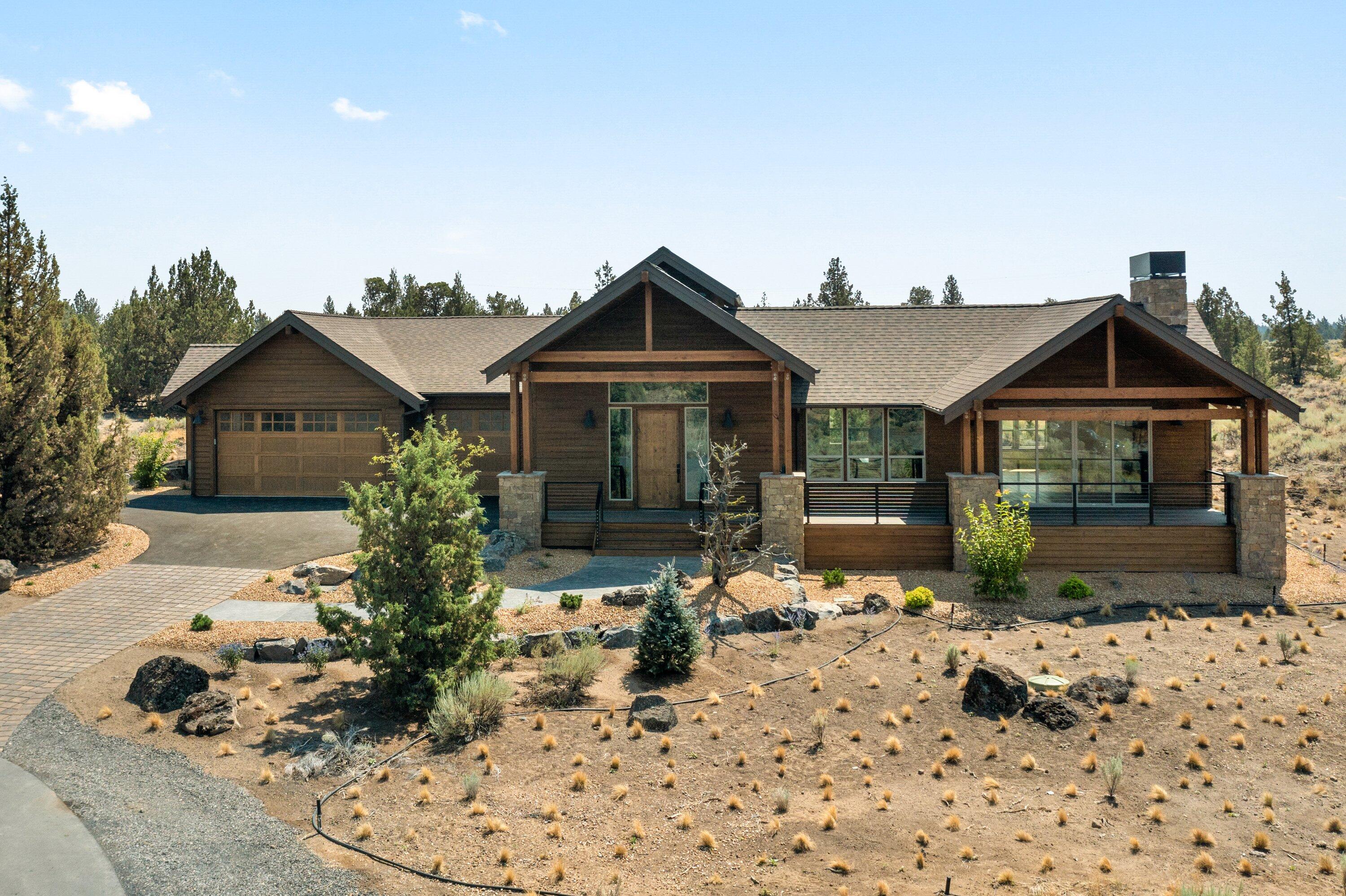 Spacious single level NW Style home positioned on a quiet cul-de-sac that abuts to over 20,000 acres of BLM land at Brasada Ranch. A front porch extends along the home to enjoy quiet mornings while listening to the sounds of nature & taking in the splendor of the Cascade Mountains. As you step inside you are greeted w/ an abundance of natural light & the open floor plan w/ high ceilings create the feeling of openness & endless possibilities. Featuring superbly crafted built-ins throughout, hardwood floors, & a solid stone fireplace in the Great Room. This home is perfect for entertaining w/ a capacious open kitchen, a large granite island, & a walk-in pantry. The primary suite features two walk-in closets, double vanity, a soaking tub, & a floor-to-ceiling tile shower. Two additional bedrooms w/ a full bathroom, sizeable laundry room, a back patio, & a generous three bay garage complete the home.
